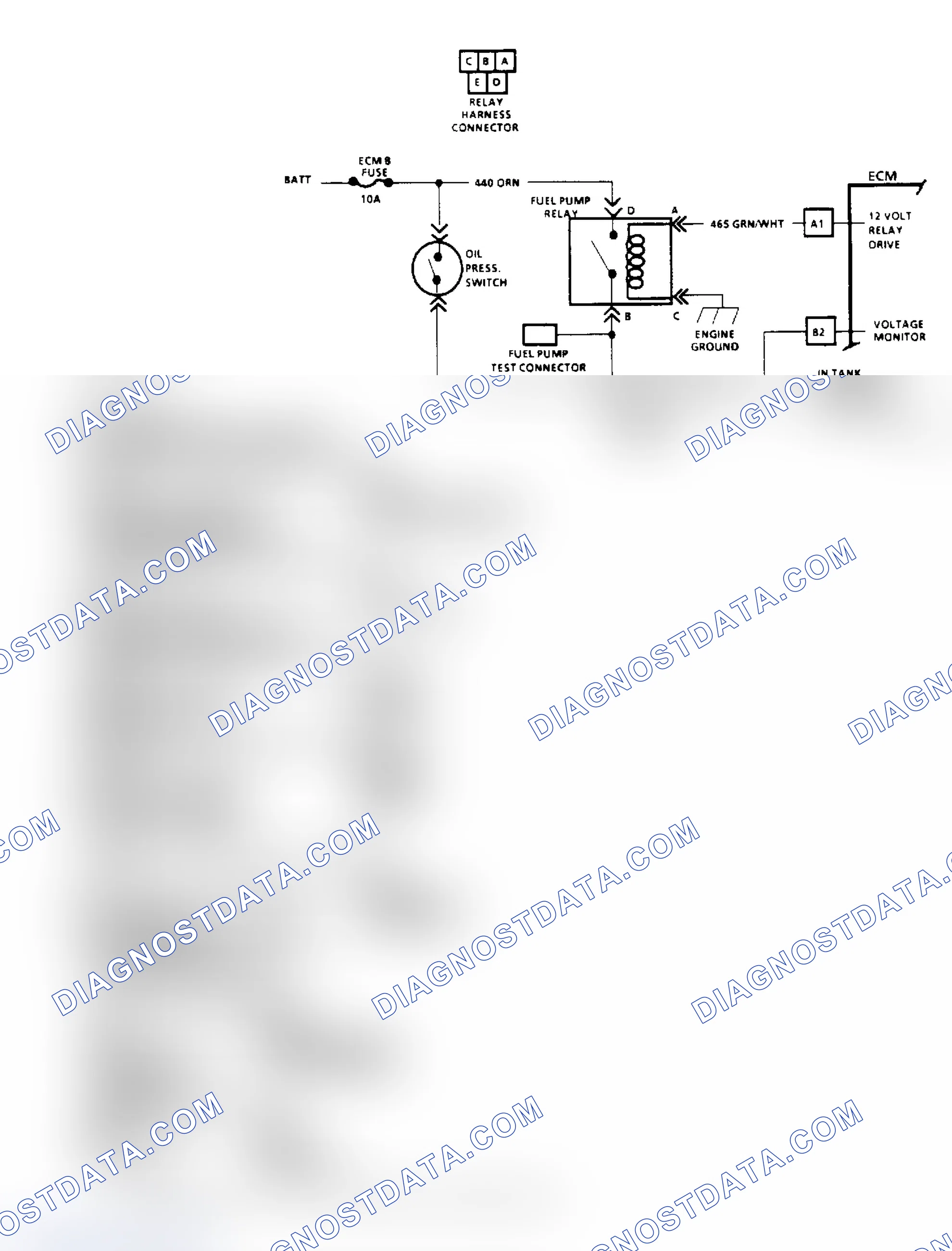 Scheme 38: Chart A5, Fuel Pump Relay Ckt Diagnosis ("M" & "S/T" Series)