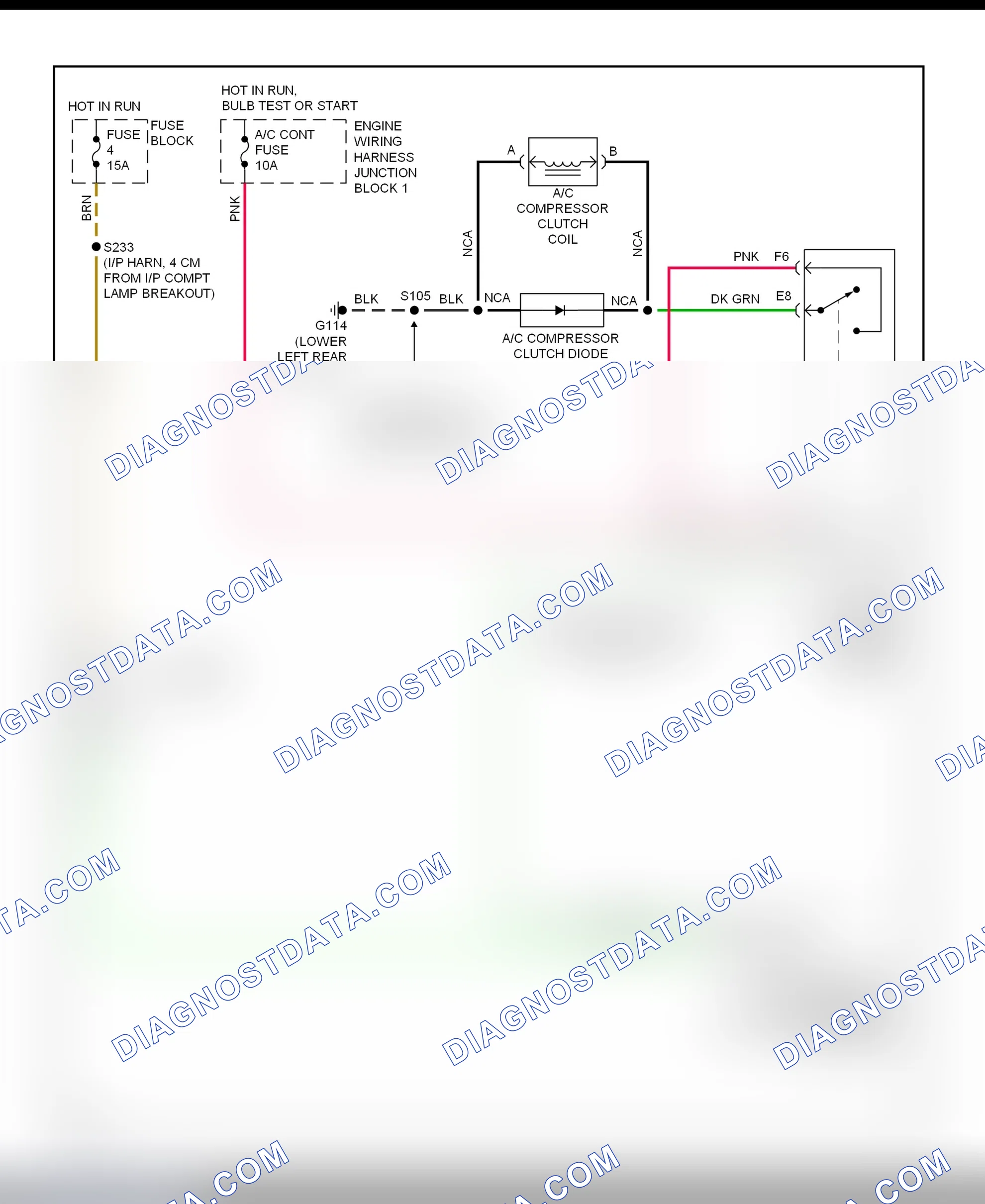 Scheme 65: A/C Compressor Clutch Control Circuit Wiring Diagram (2000-01 Lumina)