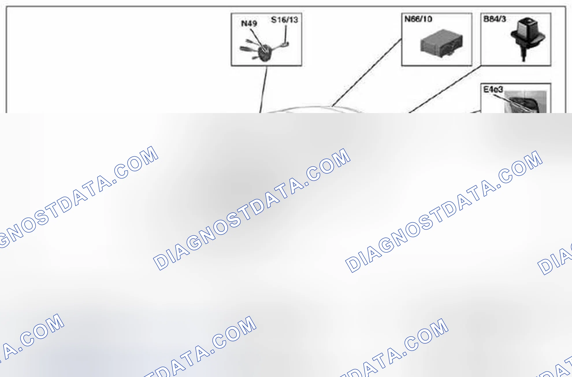 Scheme 58: Backup camera (RFK) location of components - GF54.65-P-0005-01RTE