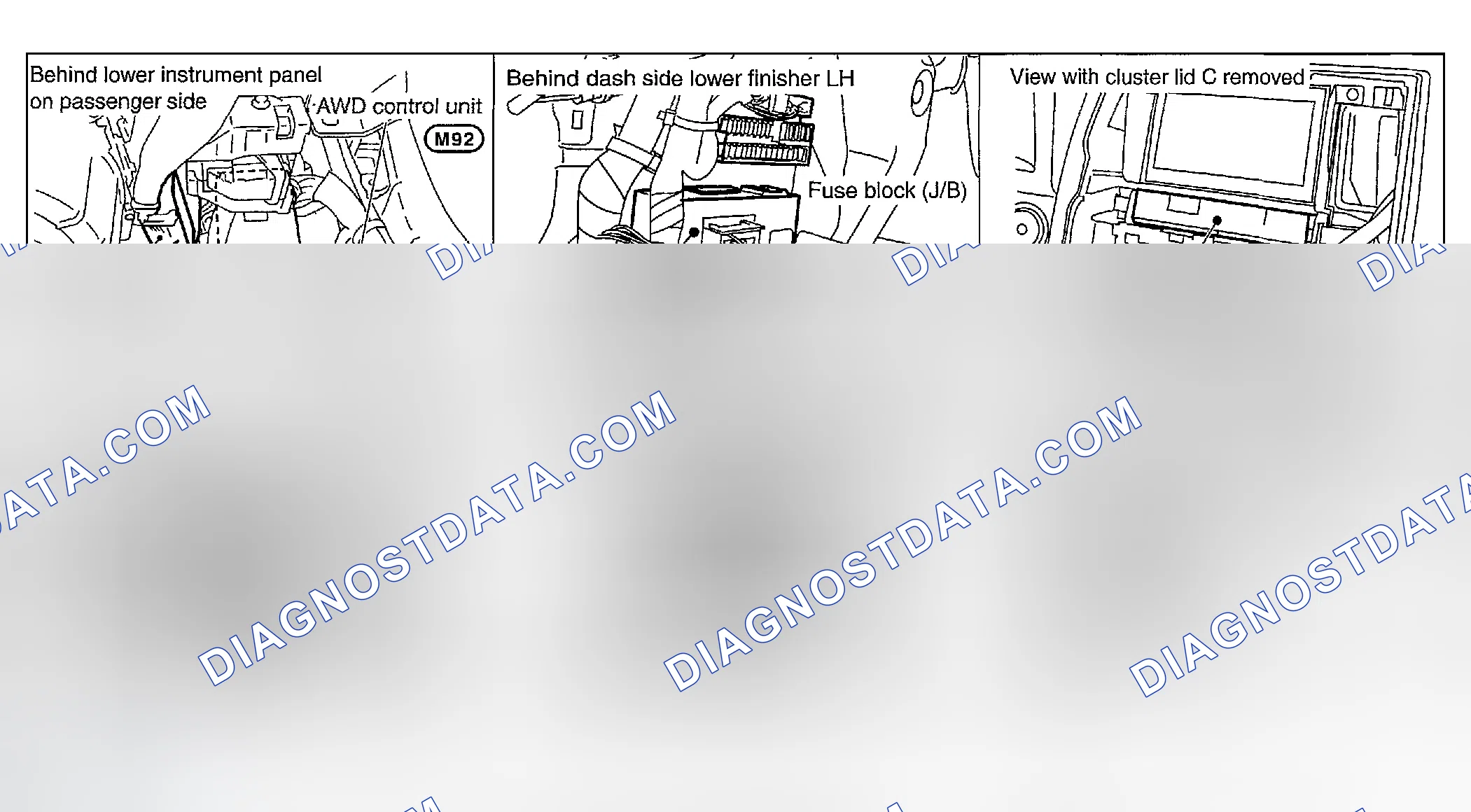 Scheme 283: COMPONENT PARTS AND HARNESS CONNECTOR LOCATION