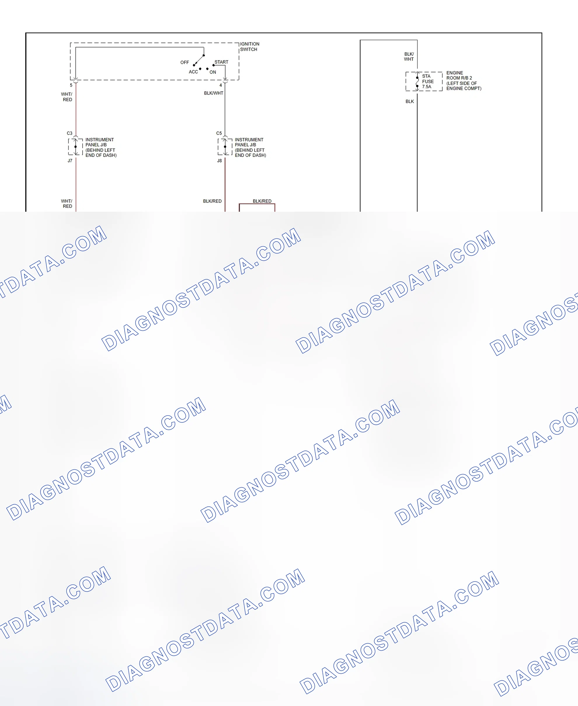Fig. 31: Starting System Wiring Diagram (Sequoia)