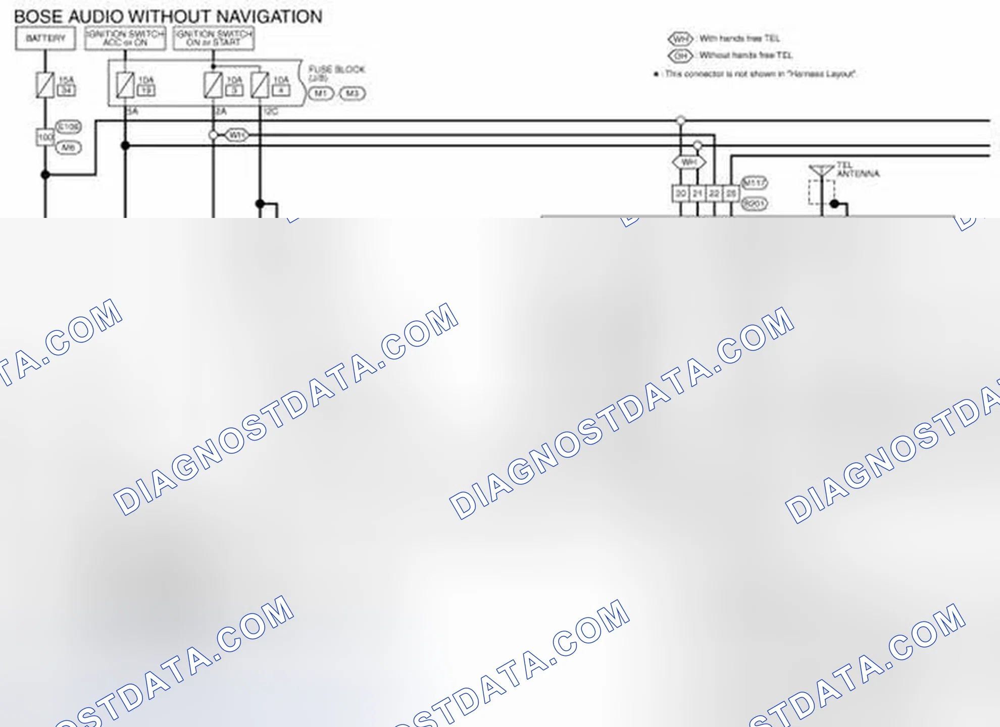 Scheme 97: Wiring Diagram - BOSE AUDIO WITHOUT NAVIGATION