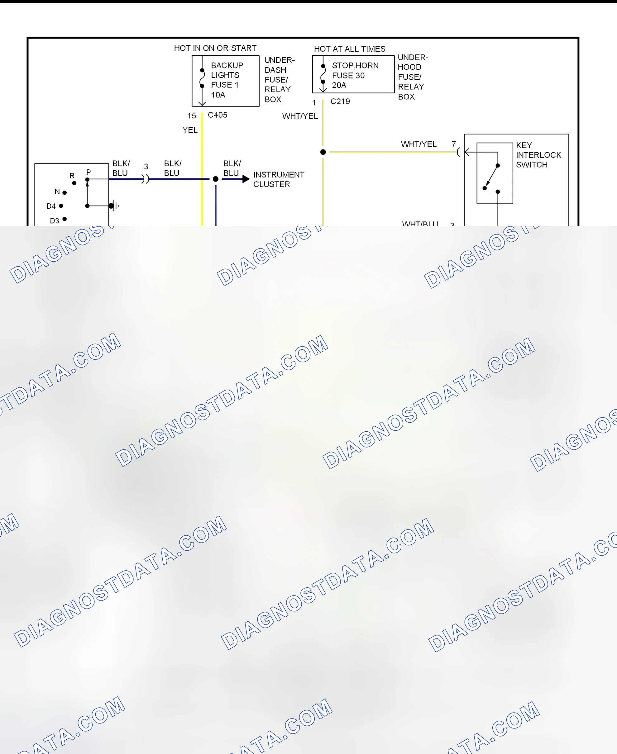 Scheme 39: Shift & Key Interlock System Wiring Schematic (1997 Acura 2.5TL)
