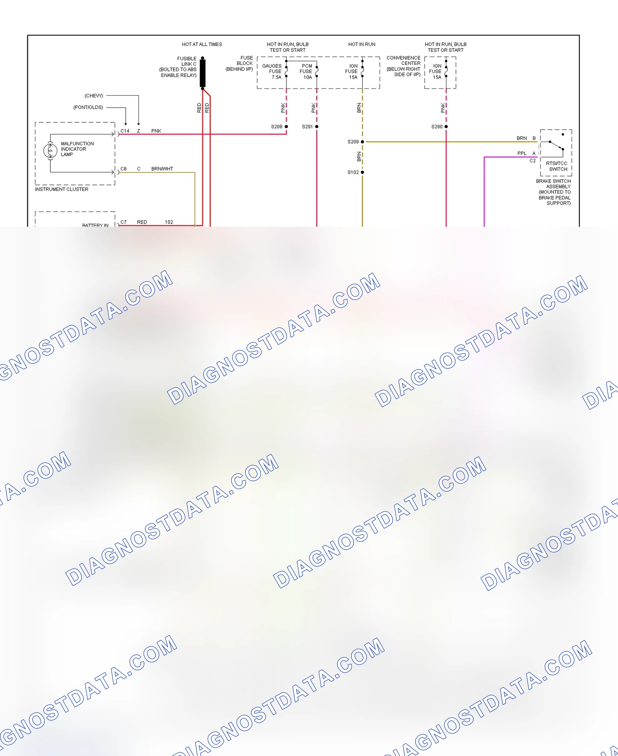 Scheme 185: 1995 "U" Body - 3.8L (Lumina APV, Silhouette & Trans Sport) Schematic
