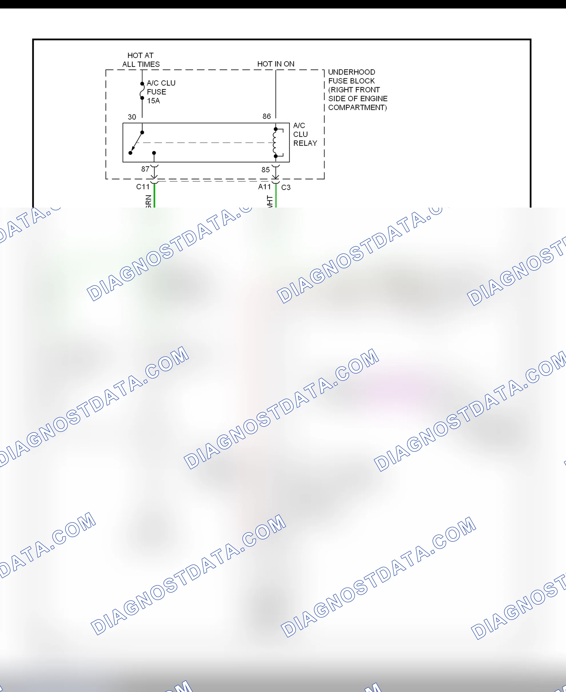 Scheme 42: A/C Compressor Clutch Control Circuit Wiring Diagram (2000-01 Bonneville & LeSabre)