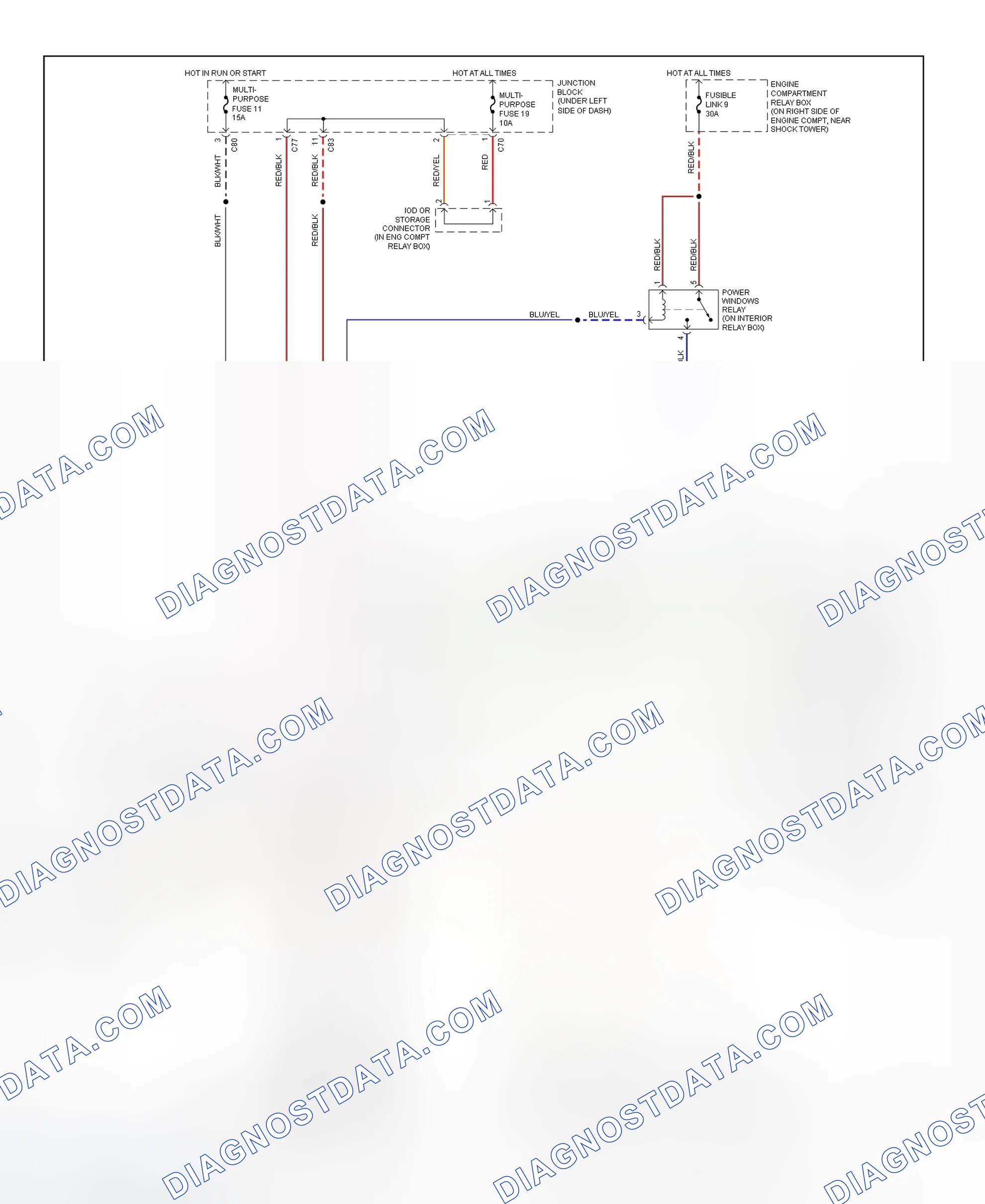 Scheme 11: Power Window System Wiring Diagram (3000GT)