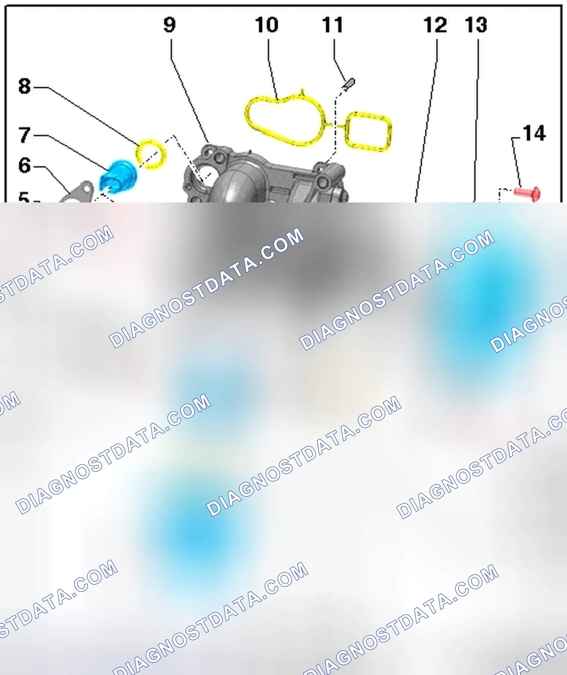 Scheme 157: COOLANT PUMP AND THERMOSTAT OVERVIEW