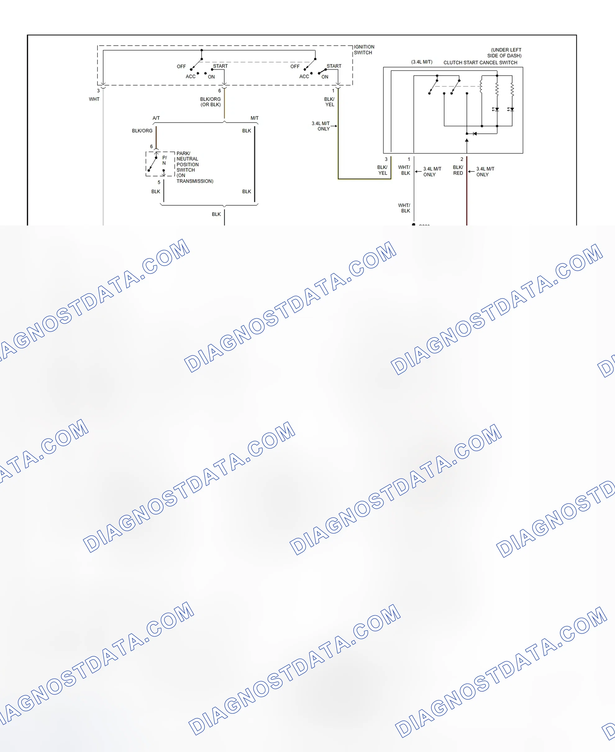 Fig. 36: Starting System Wiring Diagram (T100)