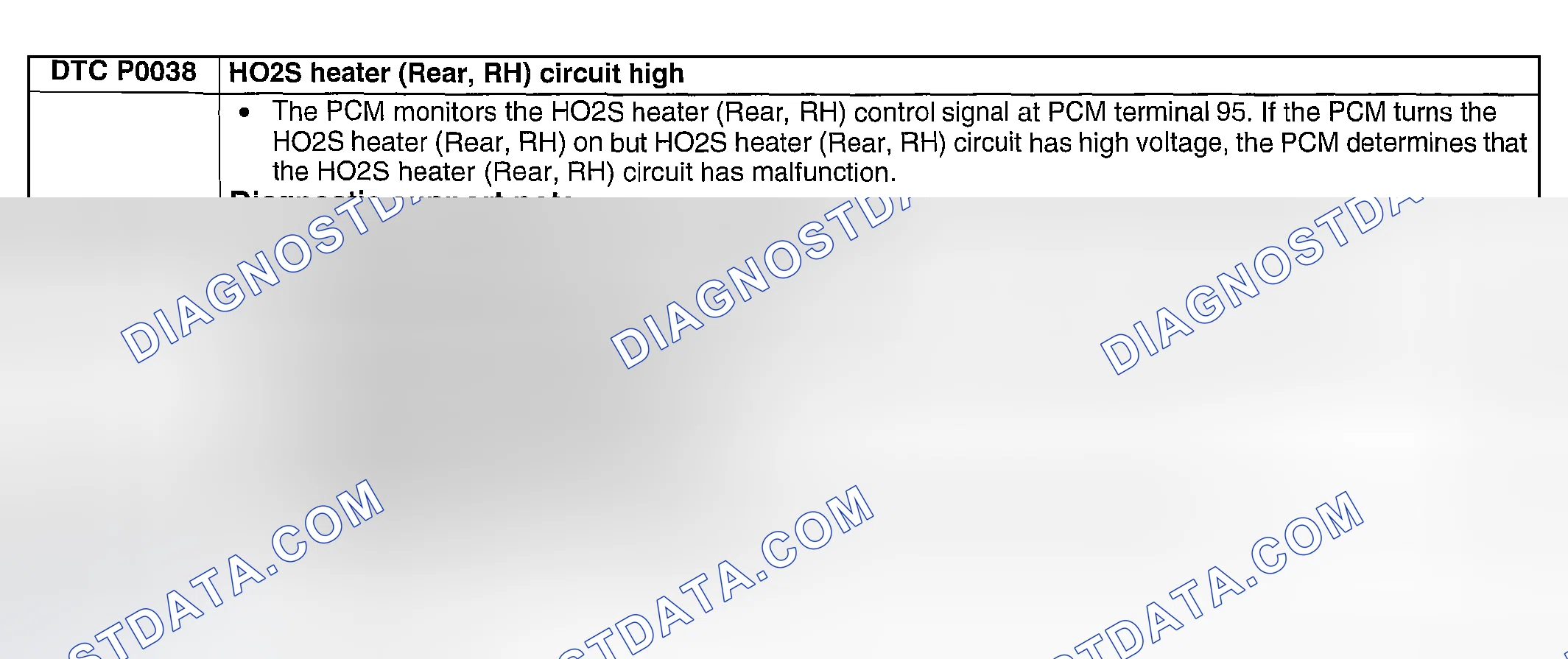 Scheme 14: DTC P0038: HO2S HEATER (REAR, RH) CIRCUIT HIGH