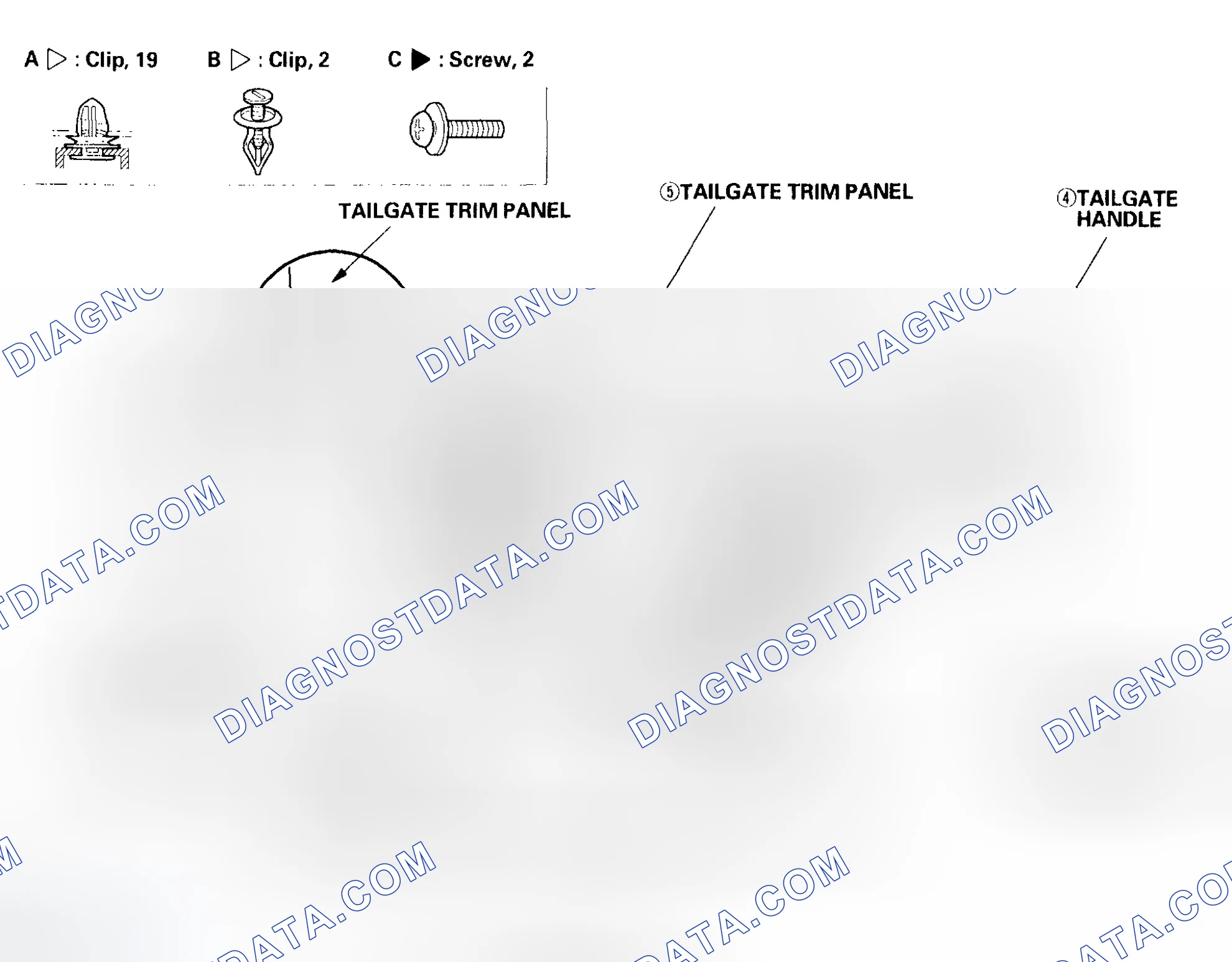 Scheme 6: Trim Removal/Installation - Tailgate Area