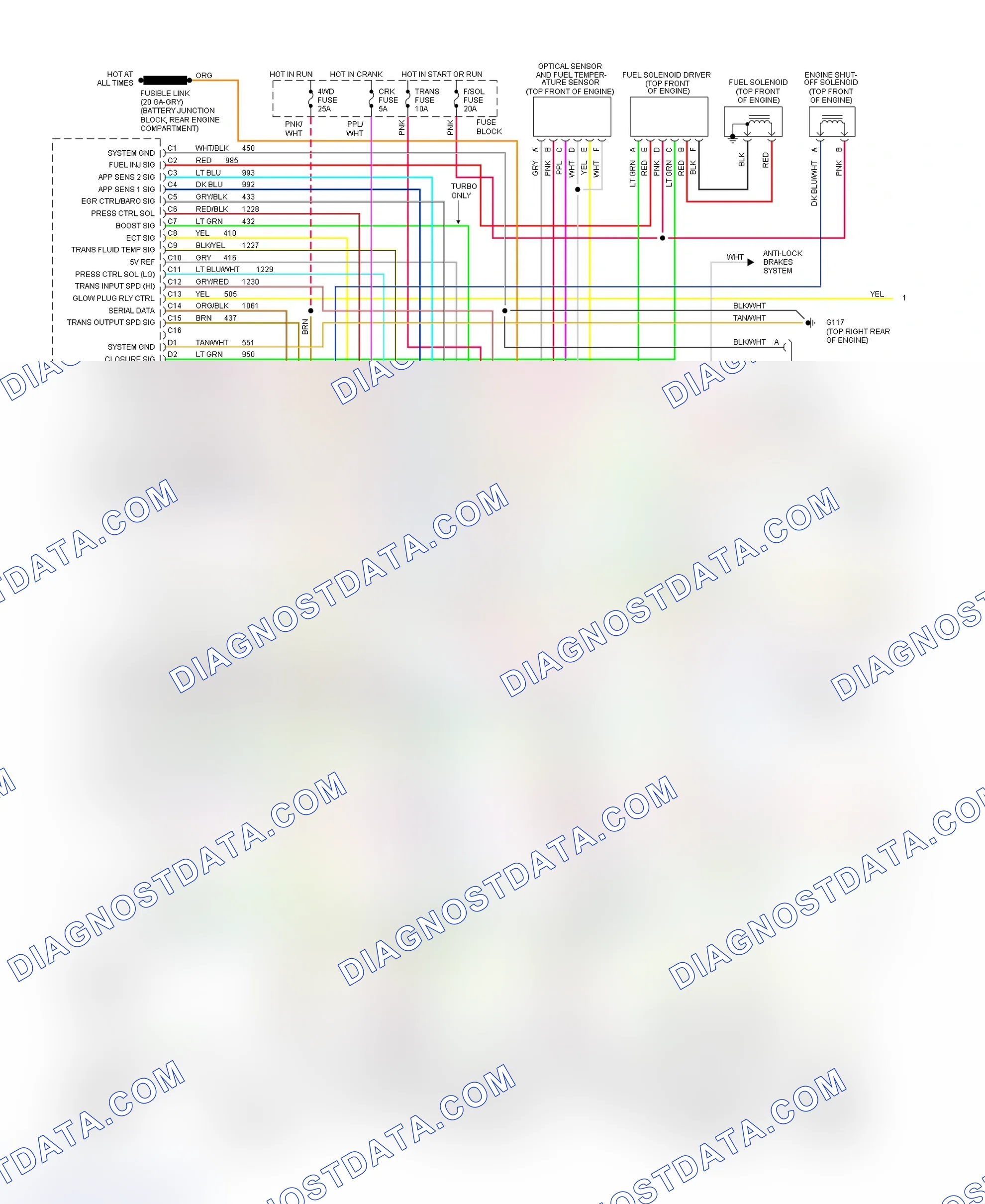 Scheme 18: Wiring Diagram (6.5L With 4L80-E - 1 Of 2)