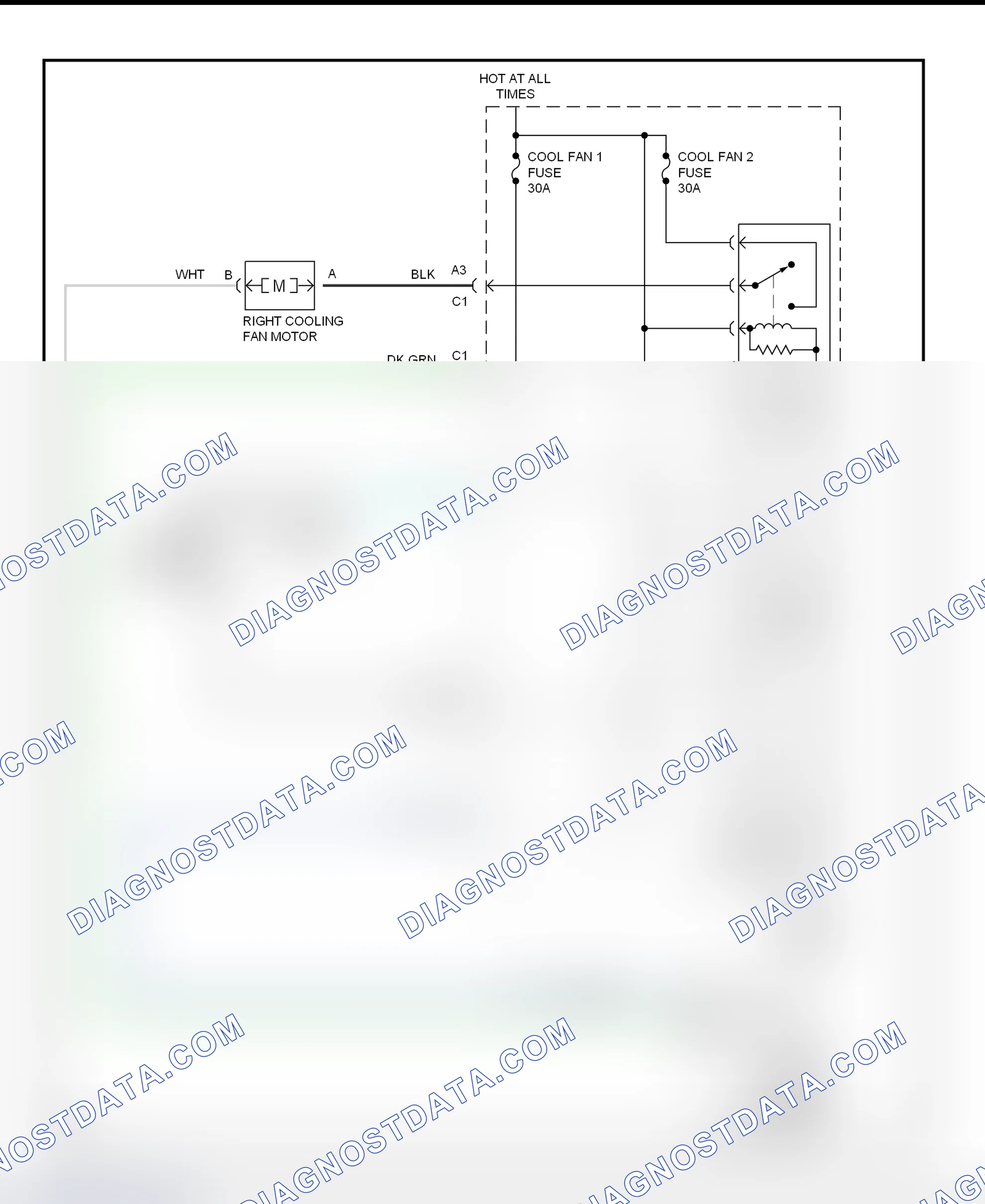 Scheme 19: Cooling Fan System Wiring Diagram (1998 Park Avenue)