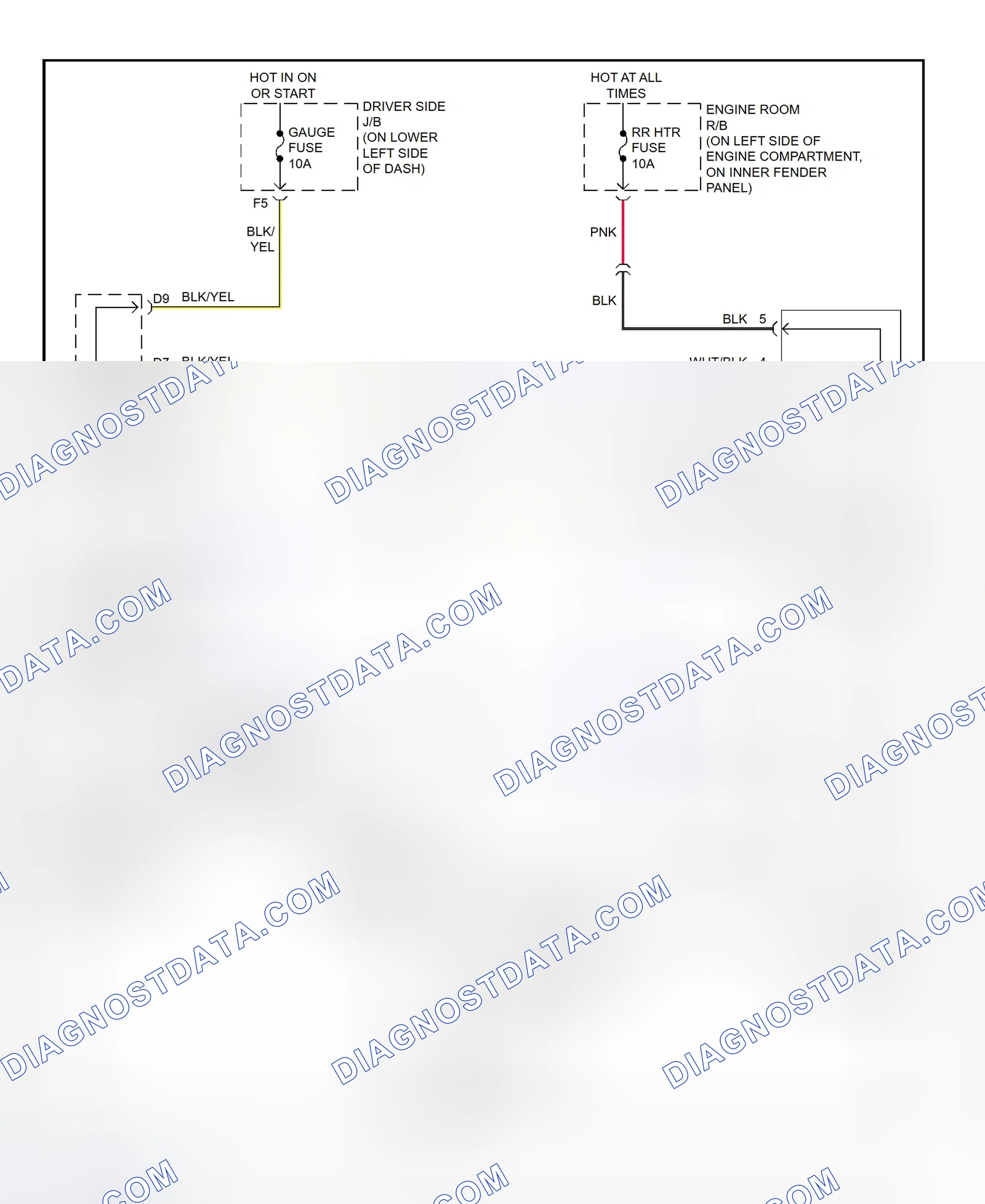 Scheme 10: Heater System Wiring Diagram (2000 4Runner - Rear)