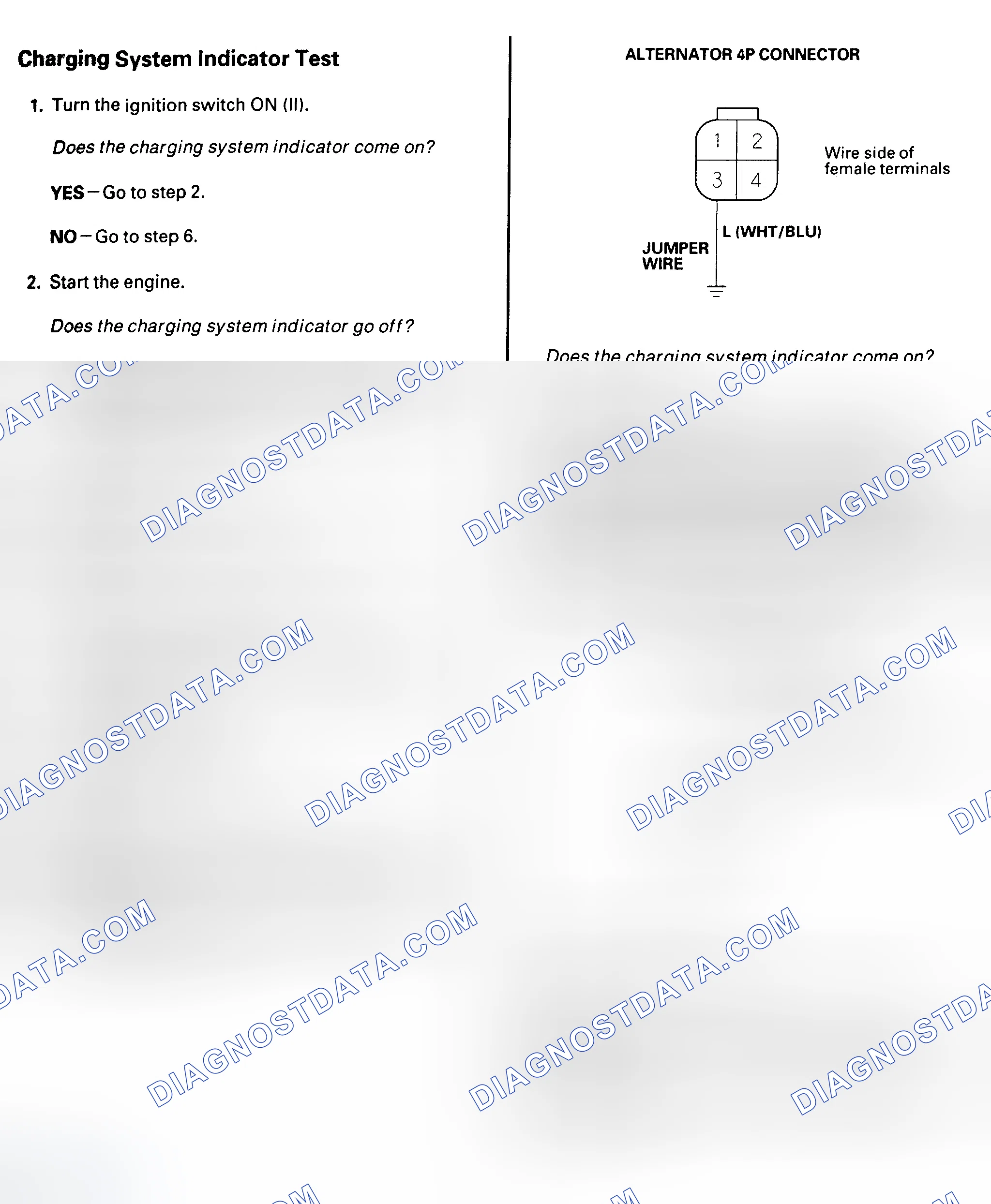 Scheme 1: Charging System Indicator Test
