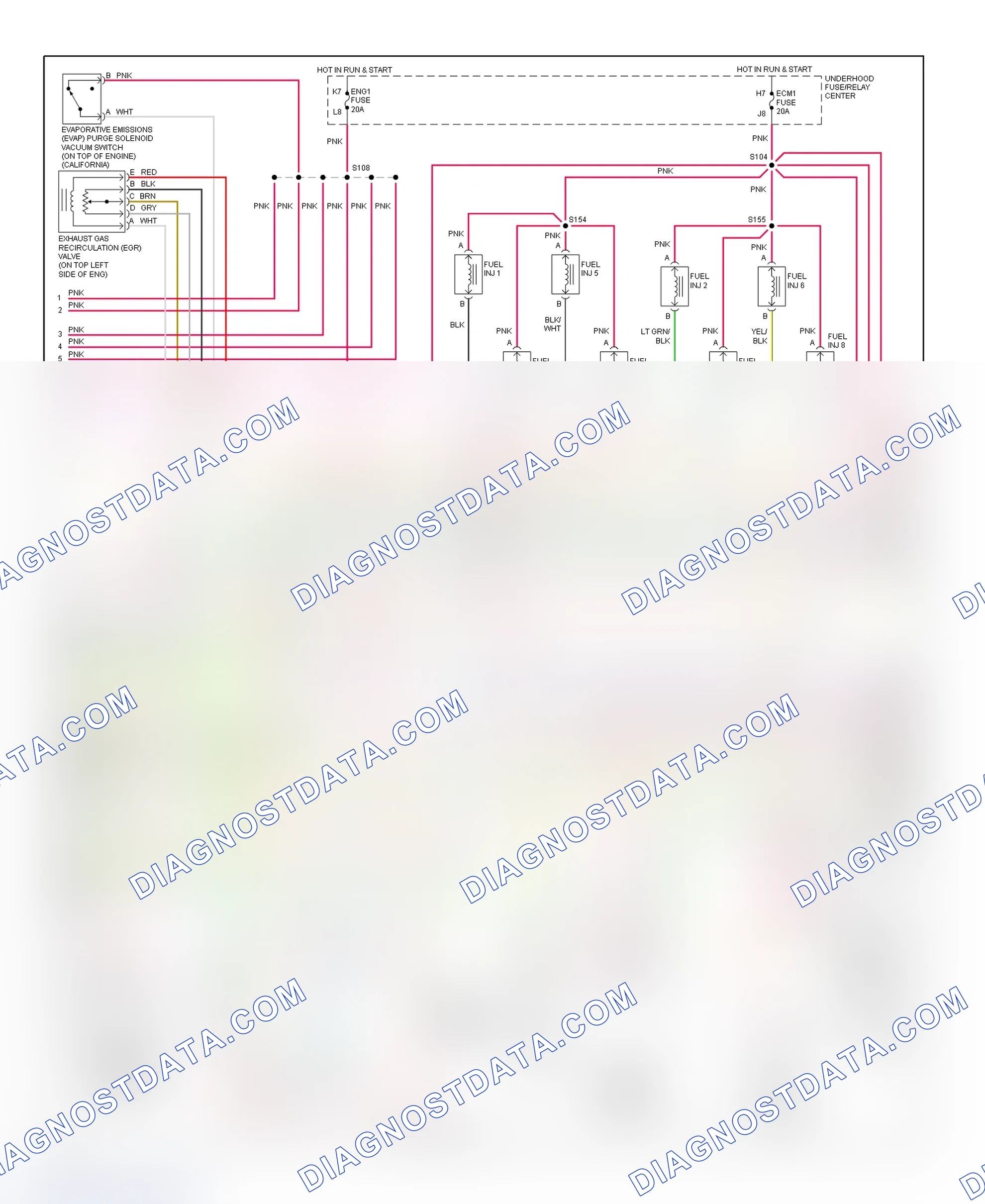 Scheme 98: PCM Wiring Diagram (Pickup - 7.4L - 2 Of 4)