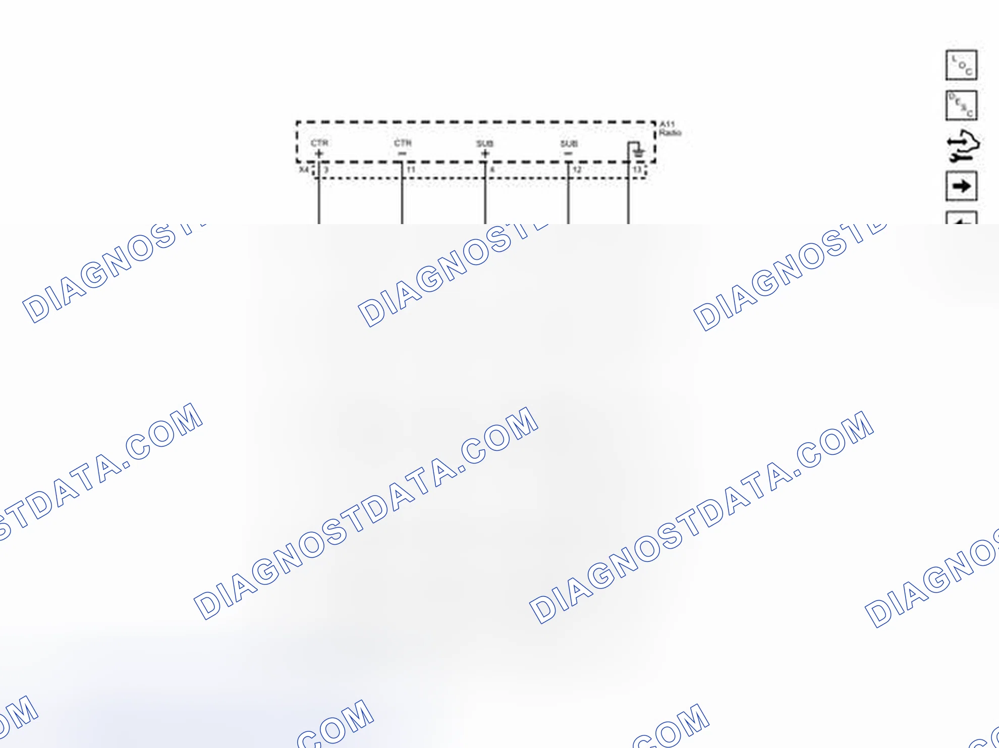 Scheme 4: Audio Amplifier Center and Subwoofer Audio Inputs (UQS)