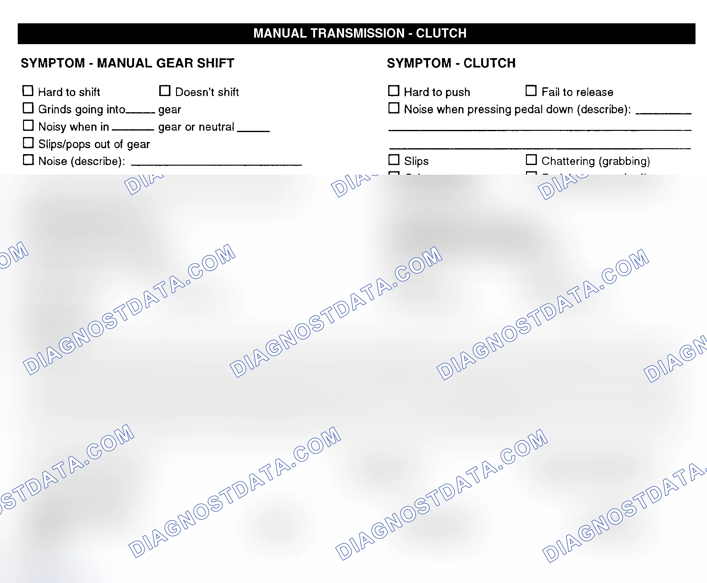 Scheme 10: Manual Transmission & Clutch