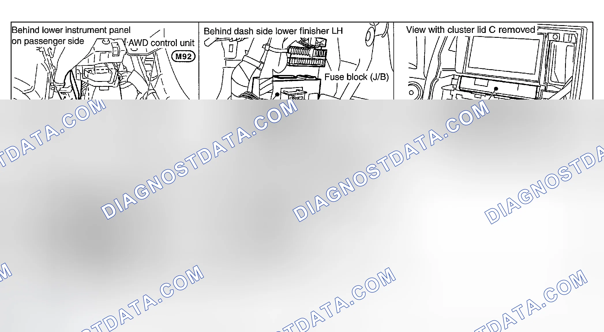 Scheme 224: COMPONENT PARTS AND HARNESS CONNECTOR LOCATION
