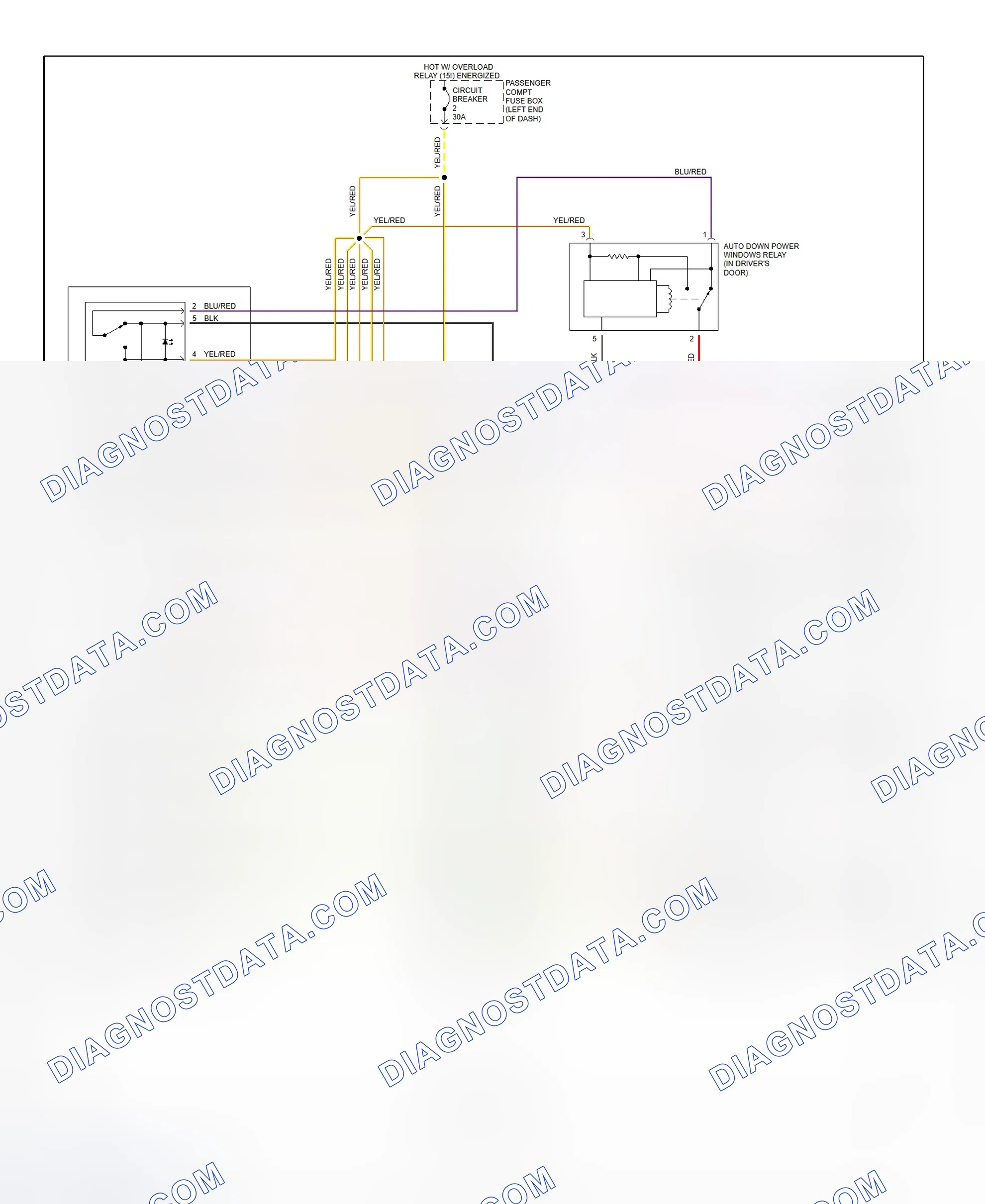 Scheme 11: Power Window System Wiring Diagram (S90 & V90)