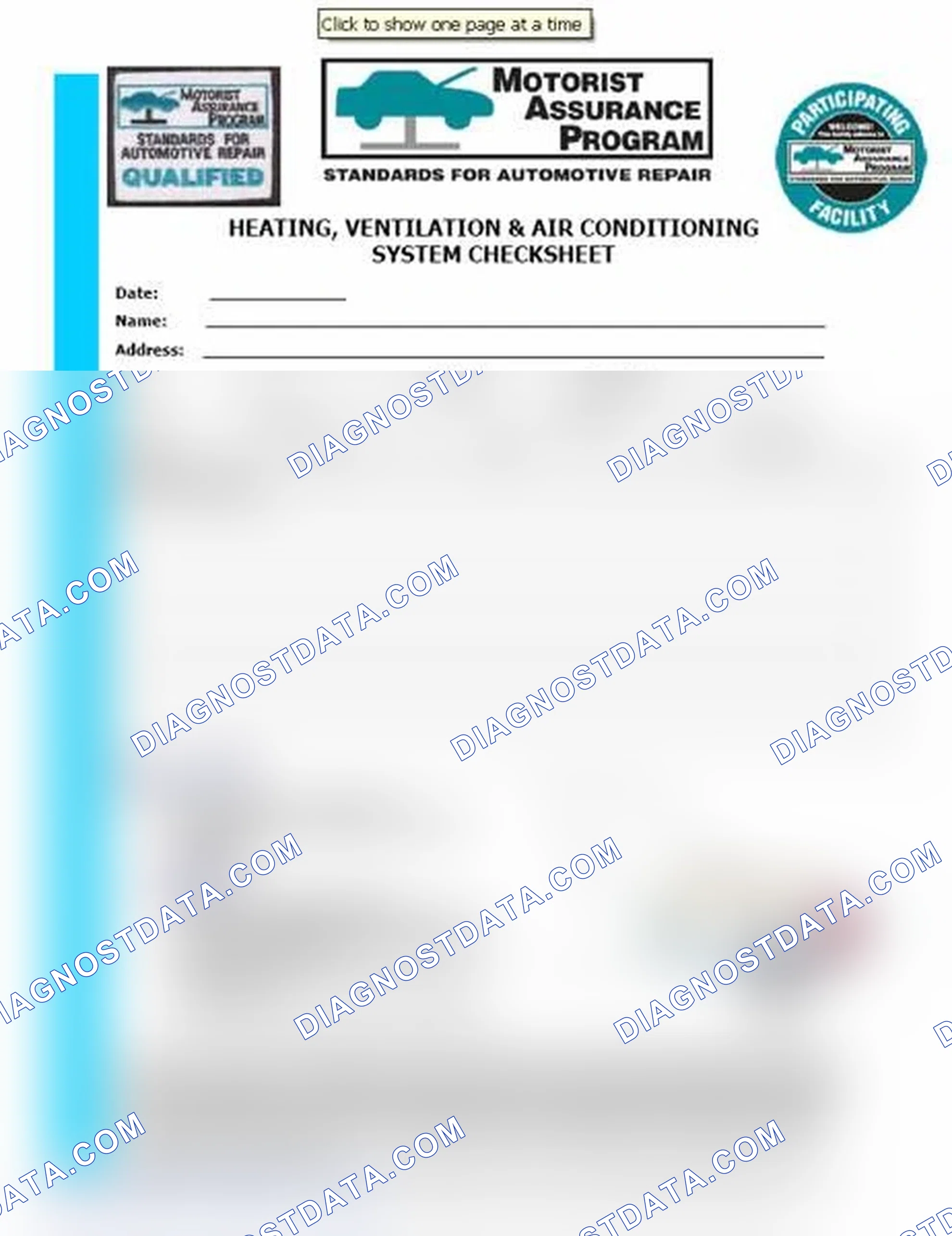 Scheme 15: Heating, Ventilation & Air Conditioning System Checksheet (1 Of 2)