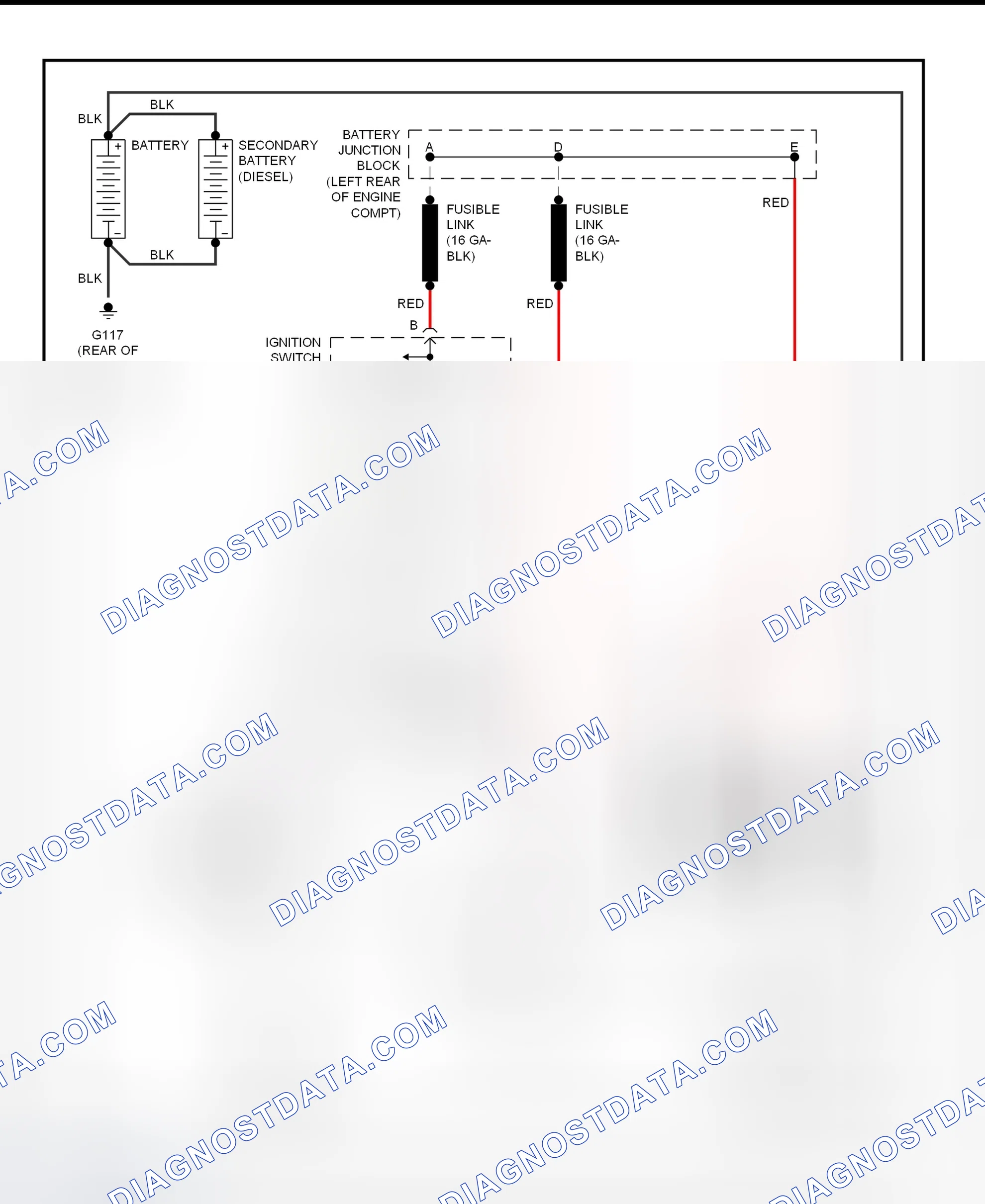 Fig. 17: Starting System Wiring Diagram (Forward Control - Motorhome Chassis)
