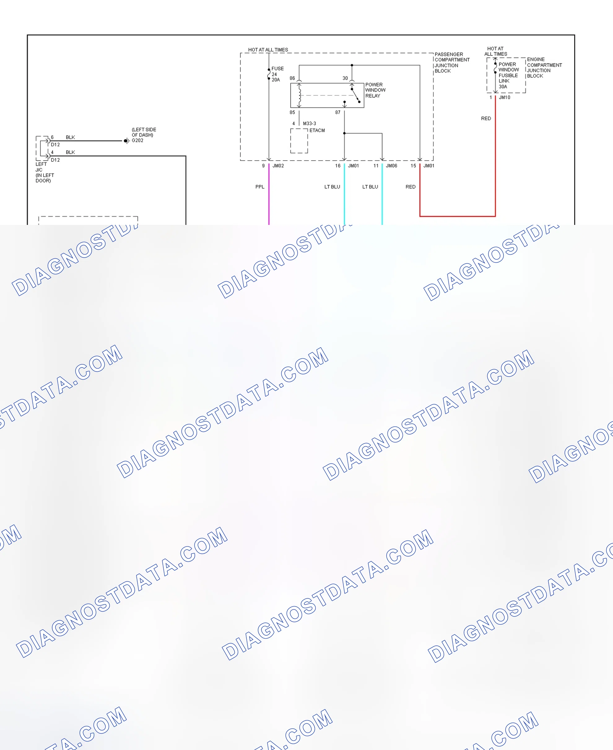 Scheme 10: Power Window System Wiring Diagram (XG300 - 1 Of 2)