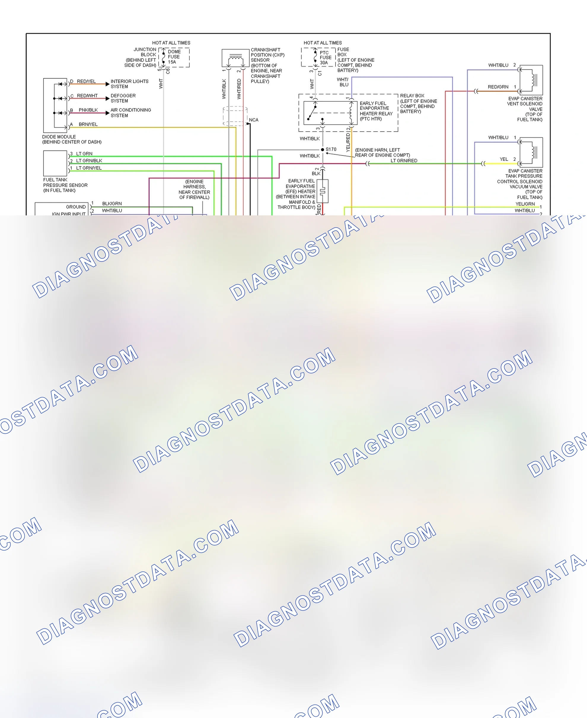 Scheme 132: PCM Wiring Diagram (Metro & Firefly (Canadian) - 1.0L - 1 Of 2)