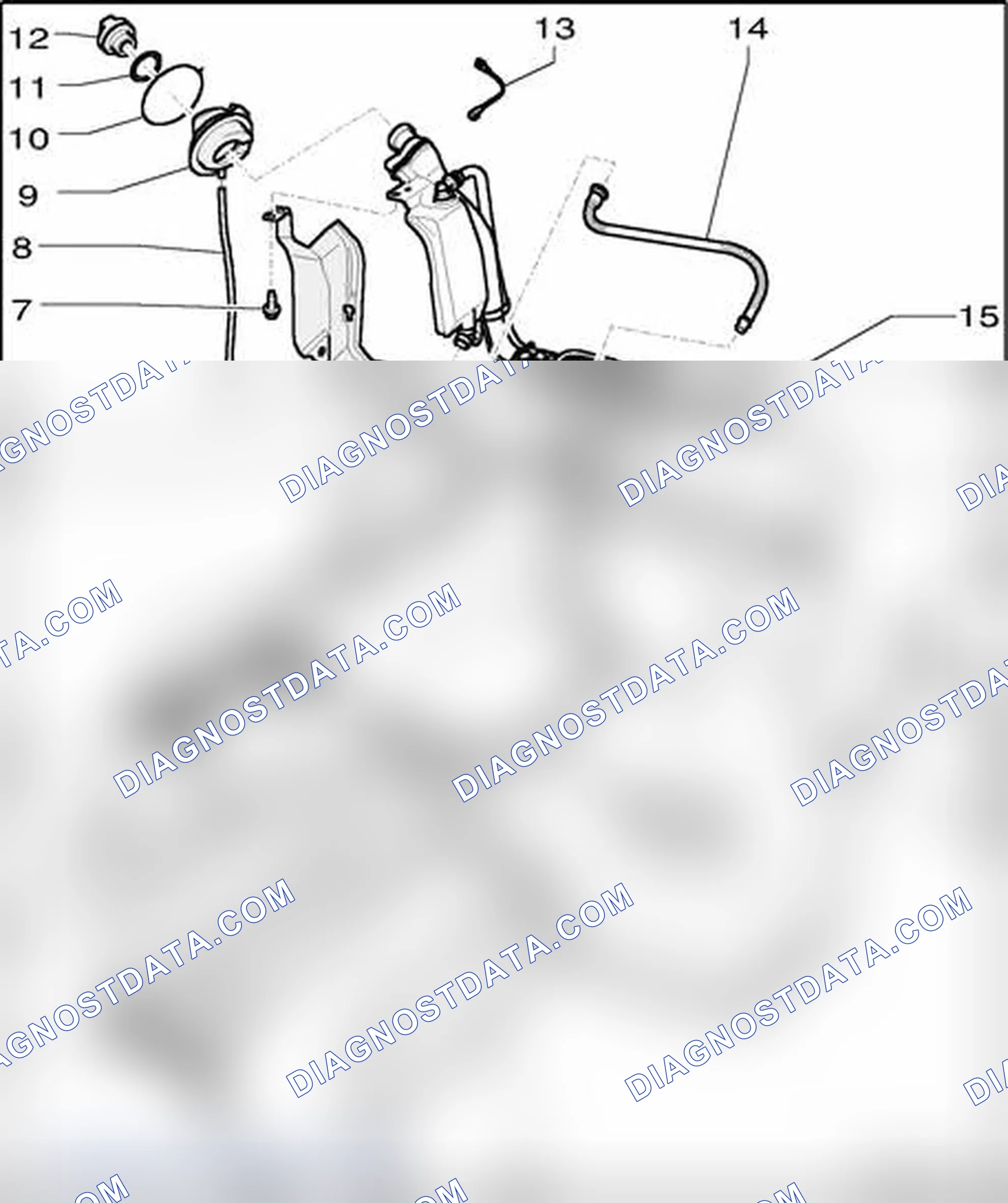 Scheme 551: Fuel tank with attachments, assembly overview