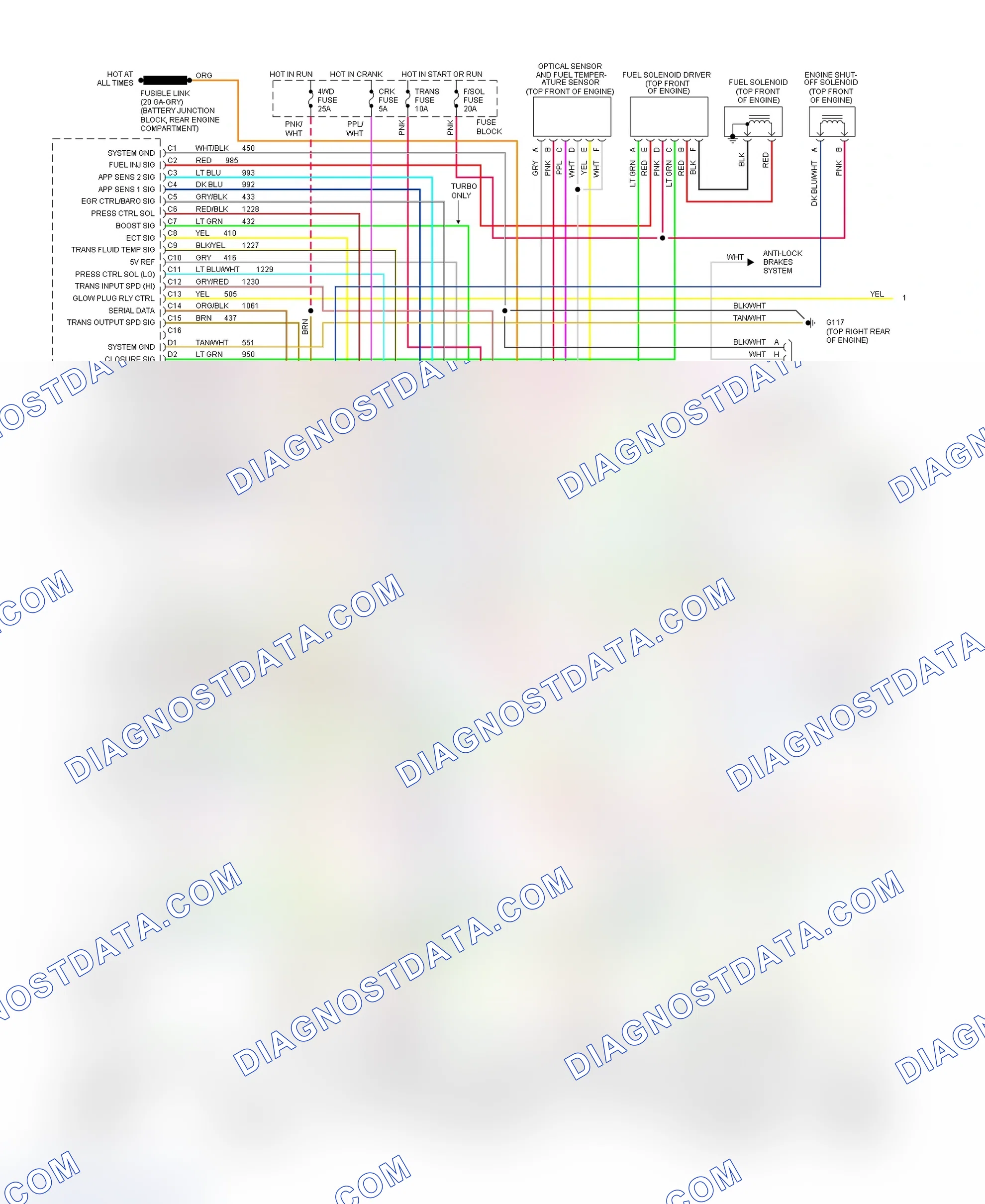 Scheme 372: Wiring Diagram (Blazer, Pickup, Sierra, Suburban & Yukon - With 4L60-E - 1 Of 2)