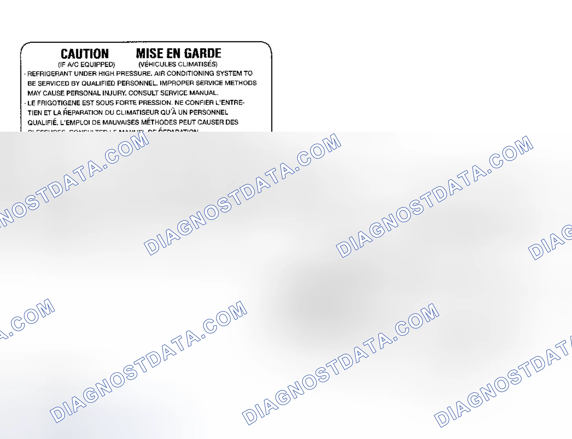 Scheme 4: Underhood A/C Specification Labels