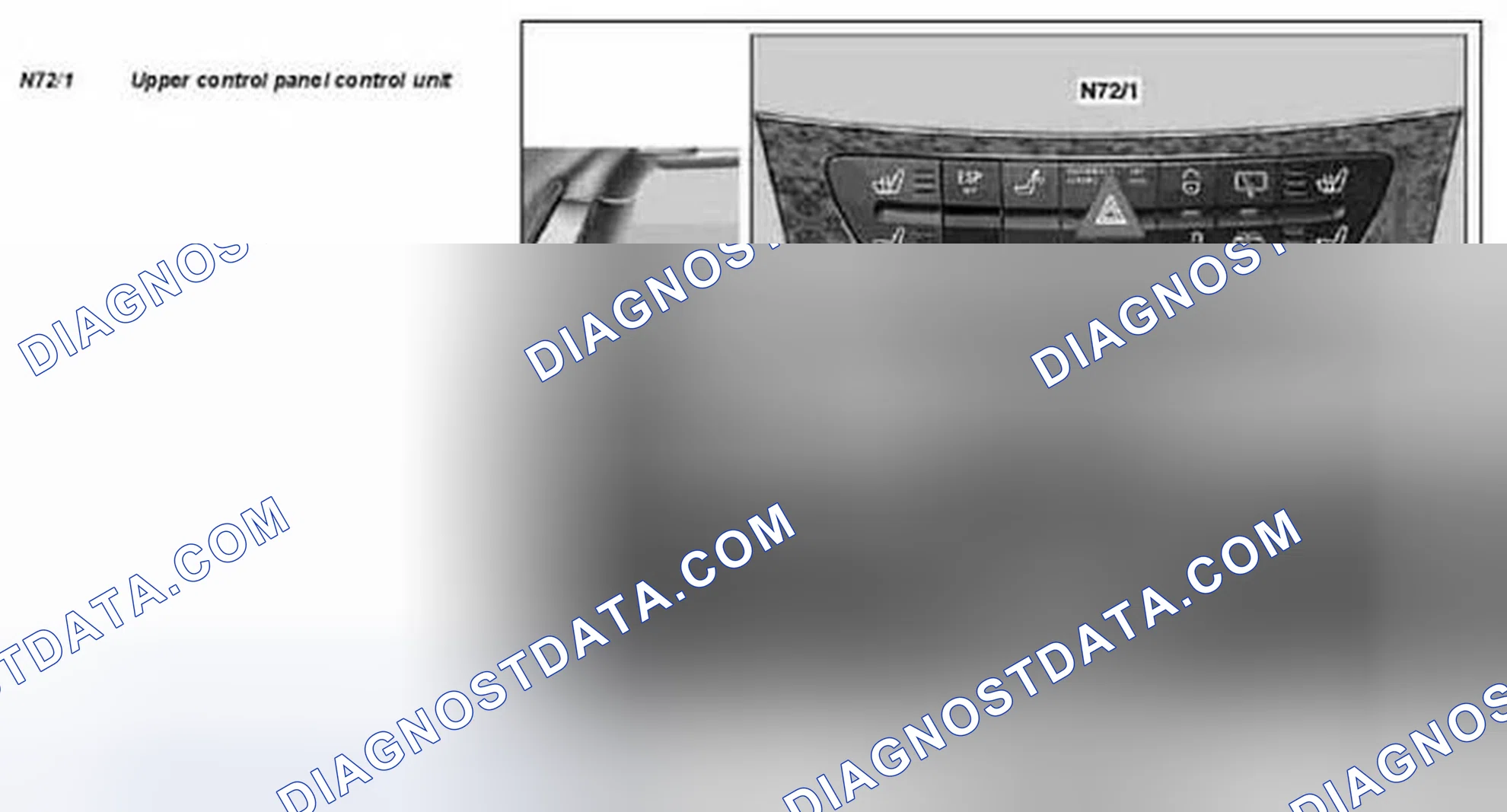Fig. 44: Identifying Upper Control Panel Control Unit - Model 211.2