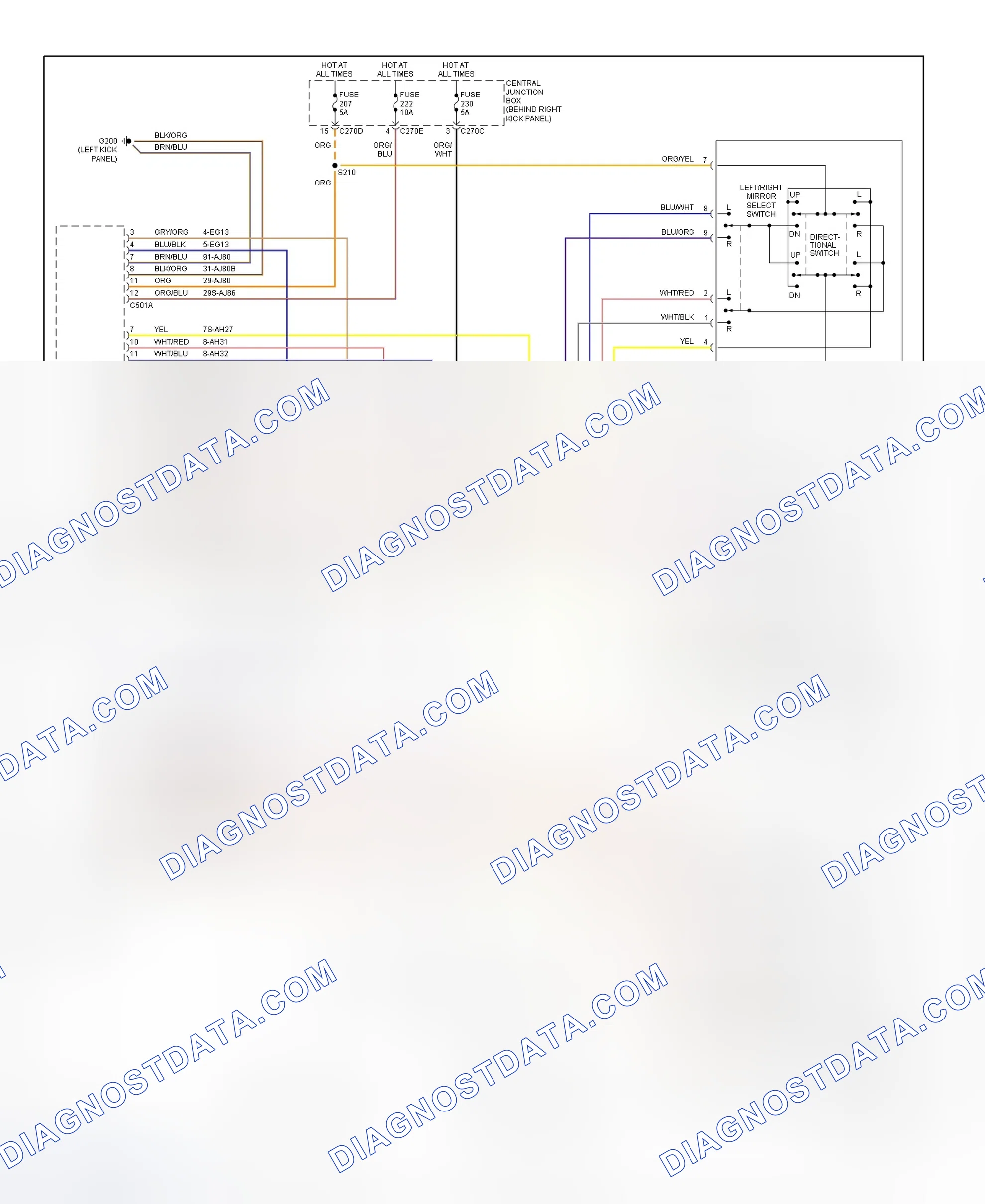 Scheme 15: Power Memory Mirror System Wiring Diagram (LS)
