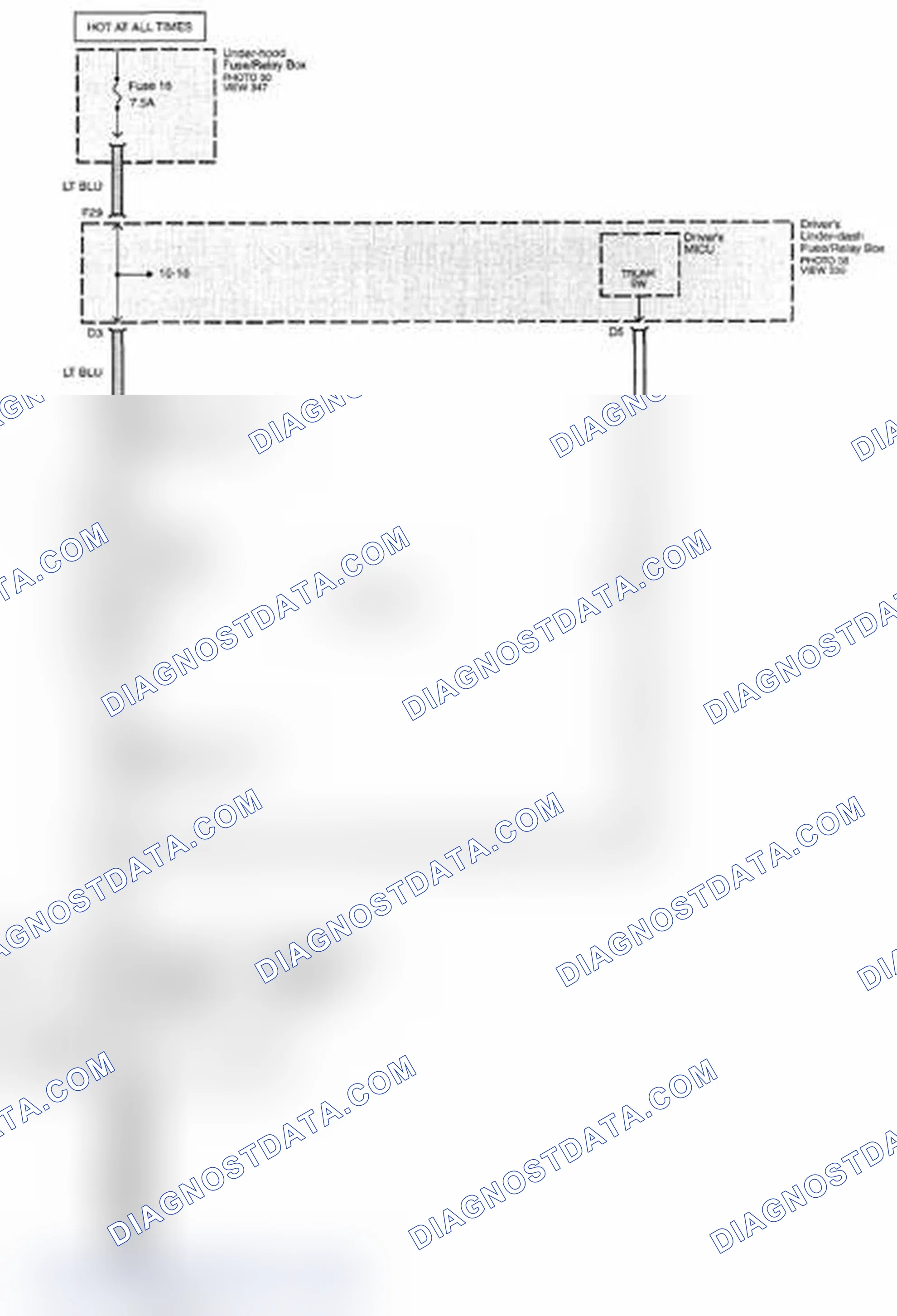 Scheme 348: Interior Lights Circuit Diagram - Trunk Light (Page 114-3)