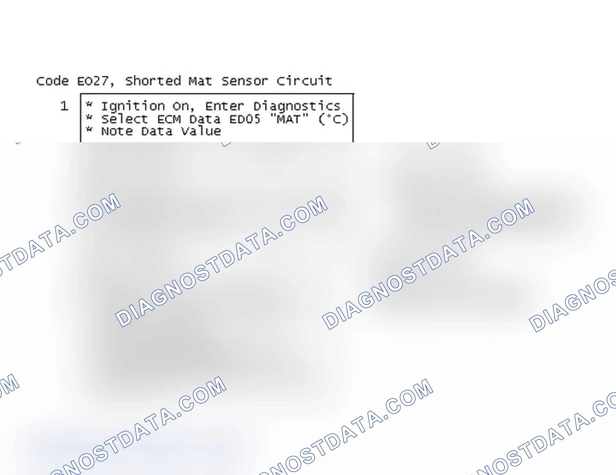 Scheme 257: Flow Chart, Code EO27, Shorted MAT Sensor Circuit