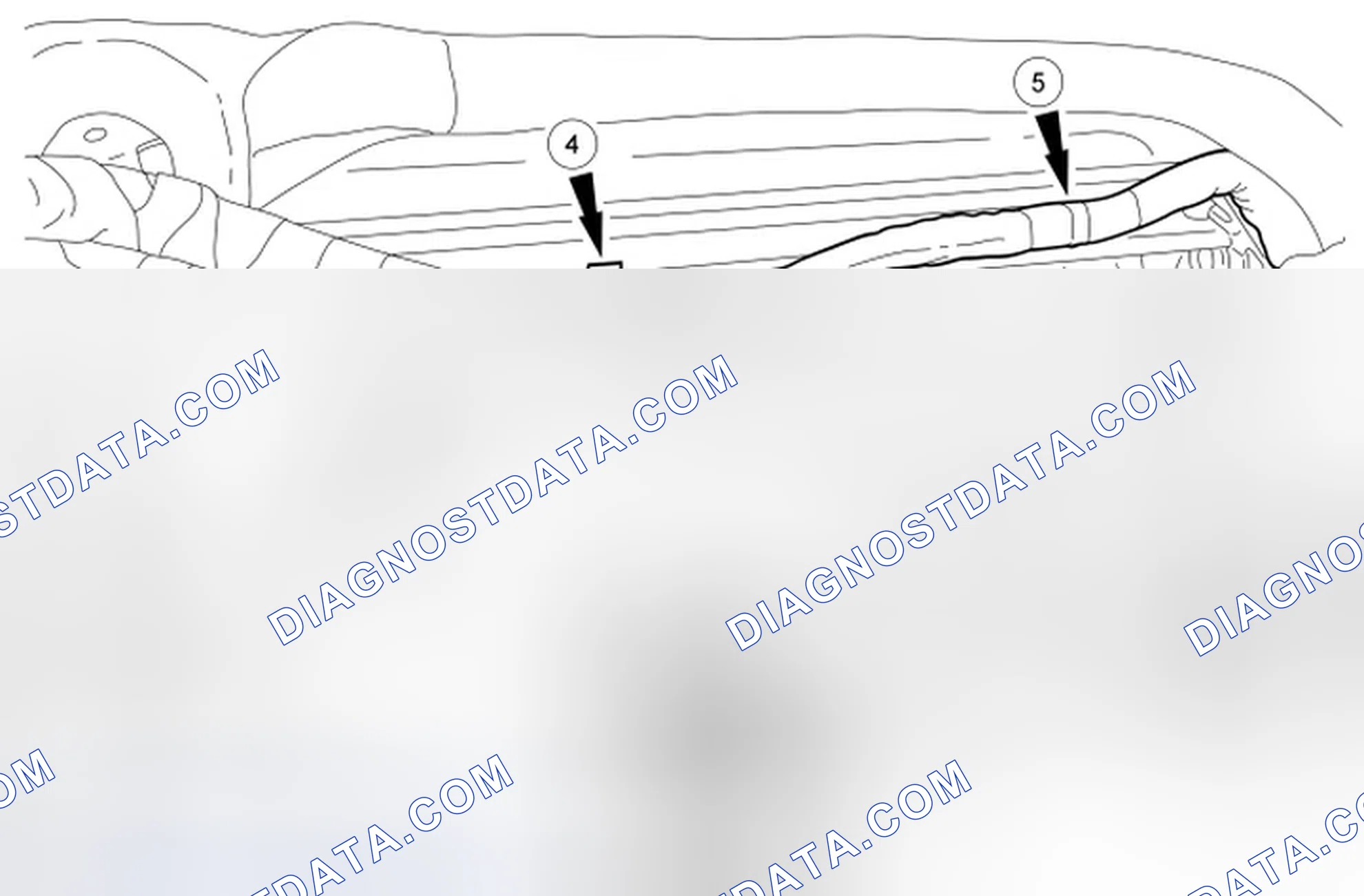 Scheme 230: Retainer and Connector Location View, Cushion Frame From Front and Underneath