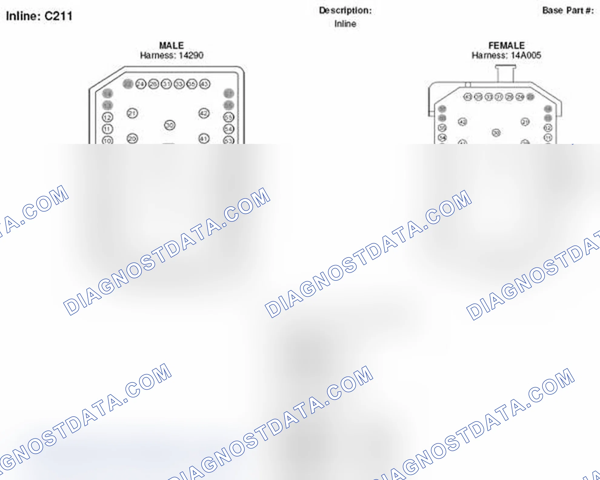 Scheme 60: Inline (1 Of 2) Connector End View (C211) (1 Of 2)