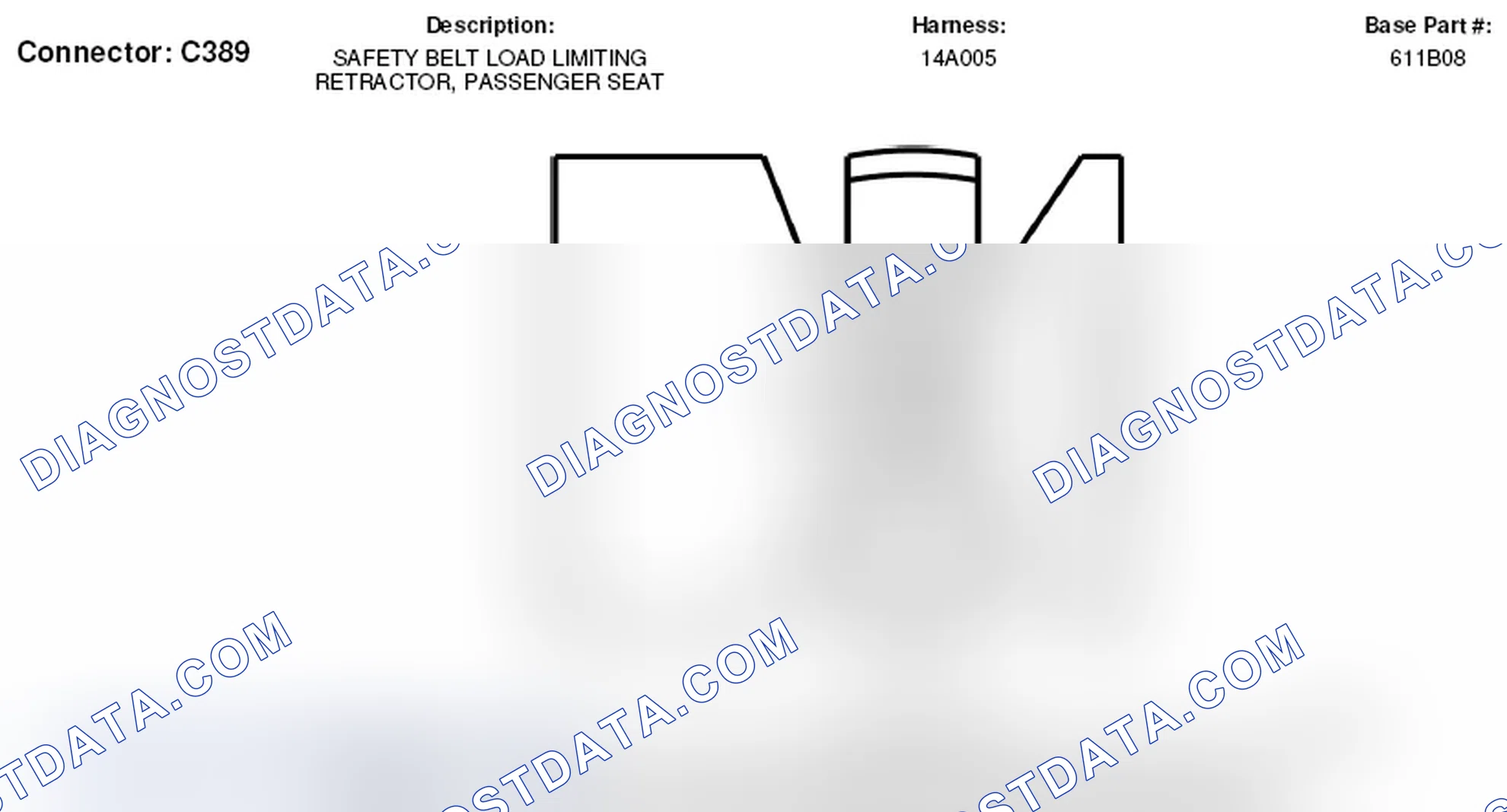 Scheme 120: Passenger Seat Safety Belt Load Limiting Retractor Connector End View (C389)