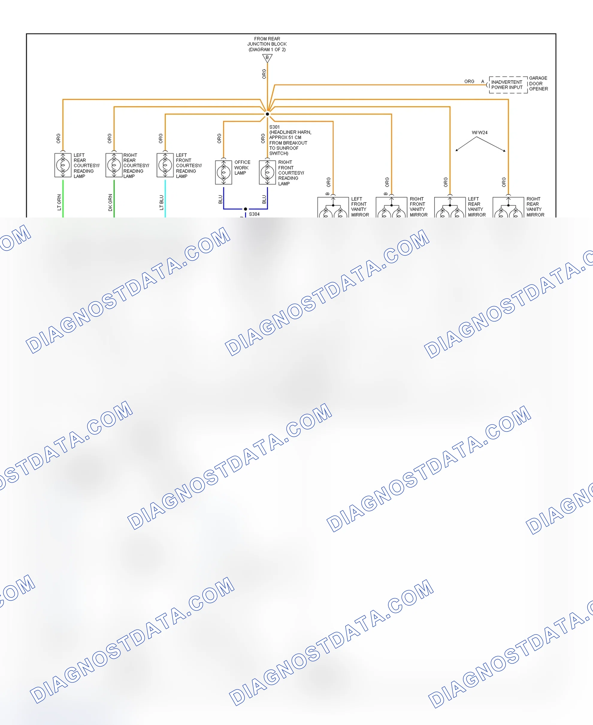 Scheme 53: Illumination/Interior Lights Wiring Diagram (Park Avenue - 1 Of 3)