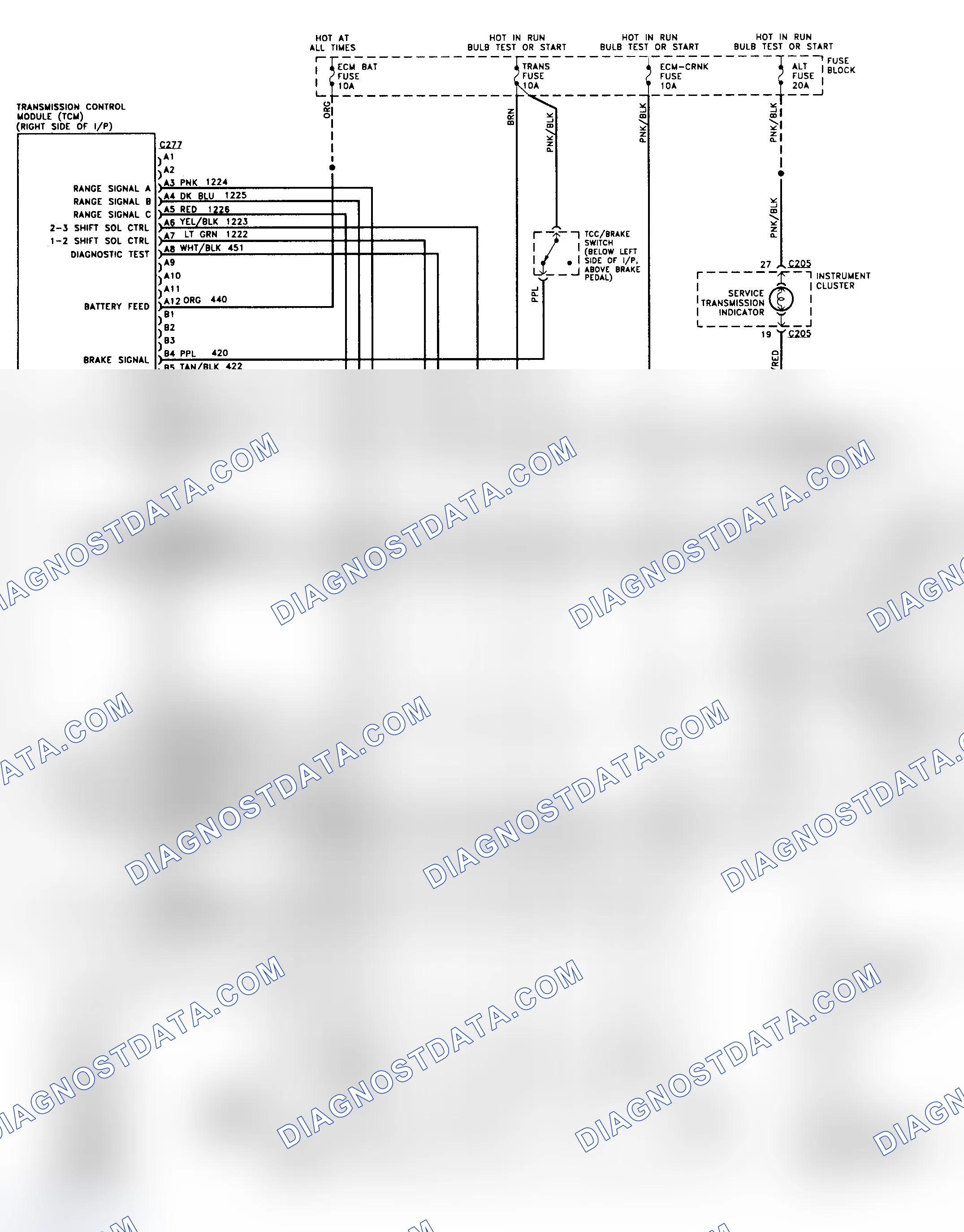 Scheme 352: 4L80-E Wiring Diagram (1993 "P" Series - Diesel)