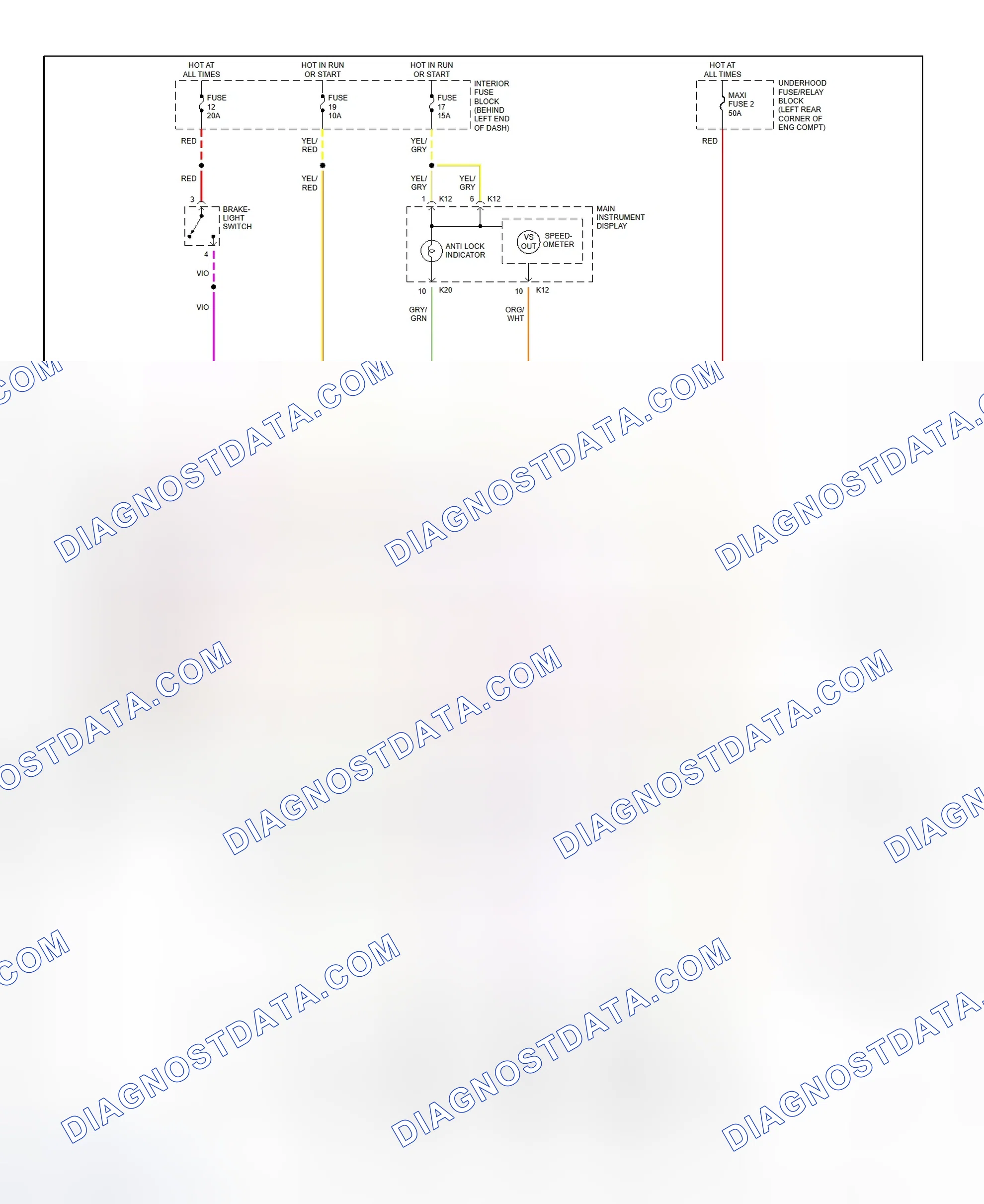 Fig. 14: Anti-Lock Brake System Wiring Diagram (2000 9-3)