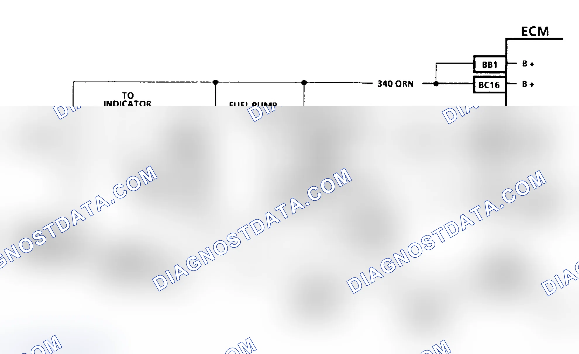Scheme 222: Code 54, Schematic, F Body, Fuel Pump Voltage Low