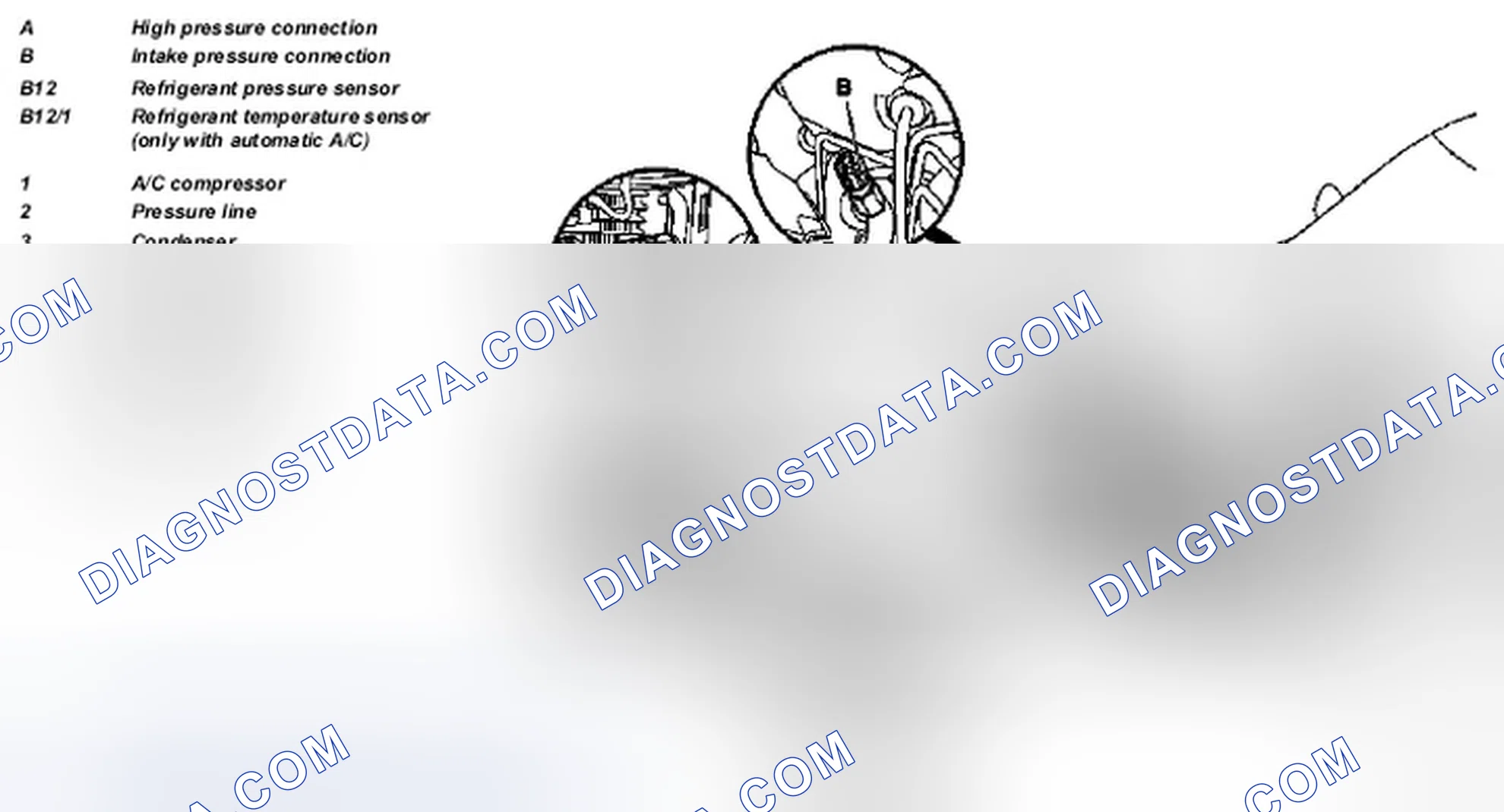 Scheme 105: Automatic temperature control (TAC), location of components - GF83.30-P-0001-03G
