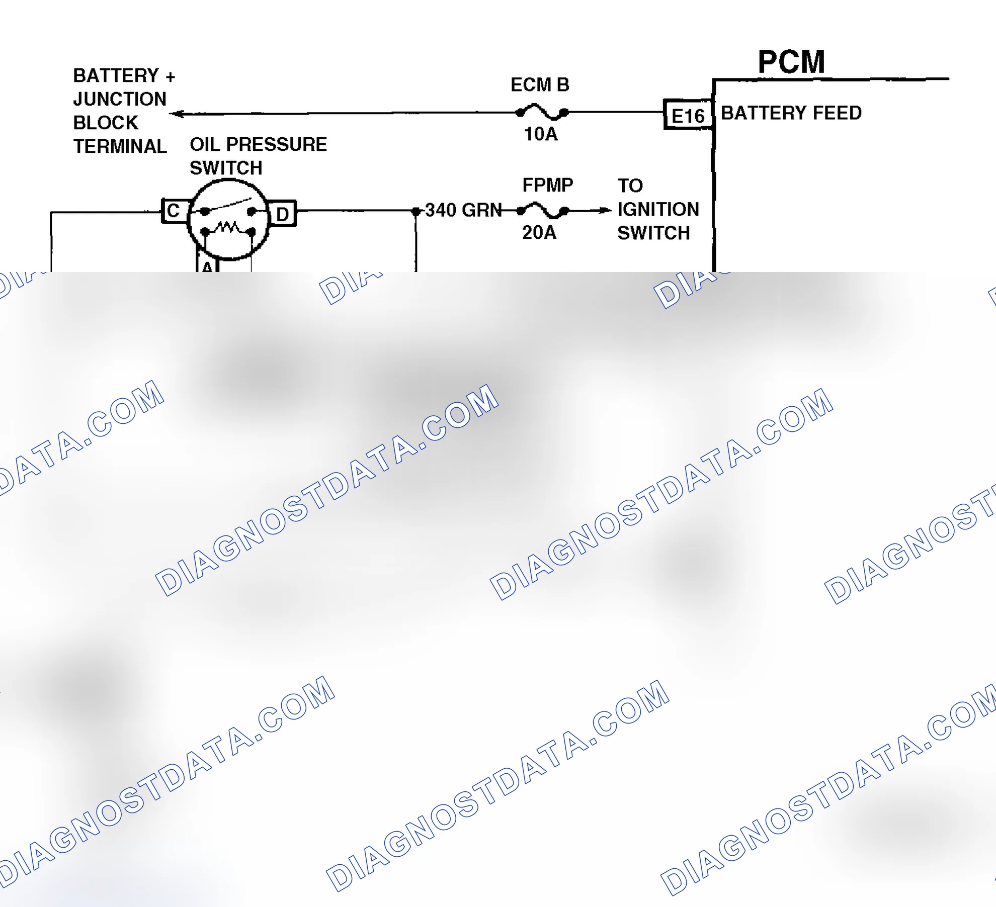 Scheme 233: Code 54 Schematic ("G" Series) Fuel Pump Circuit