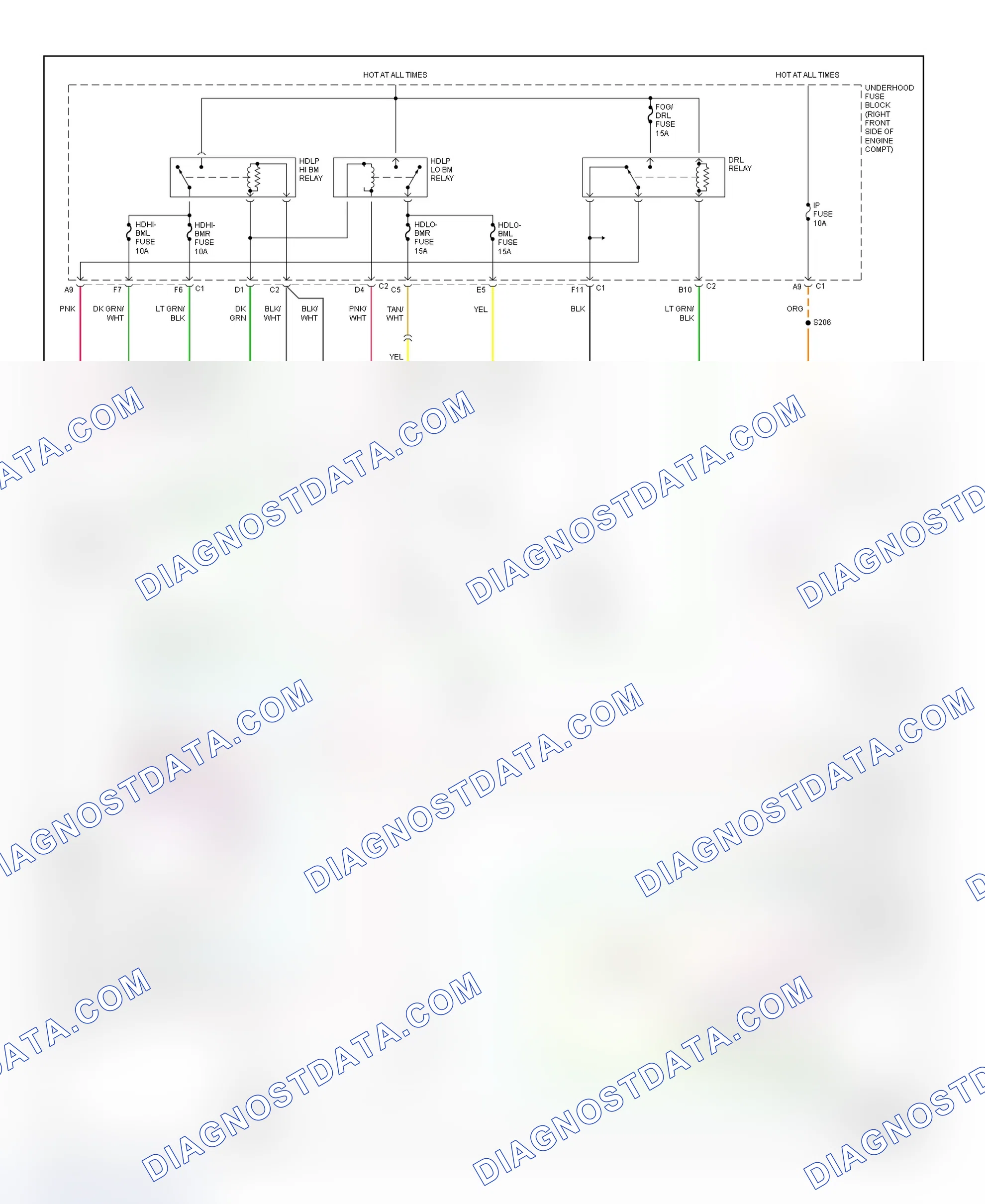 Scheme 23: Headlight Systems & Daytime Running Lights Wiring Diagram (LeSabre - With Automatic A/C)