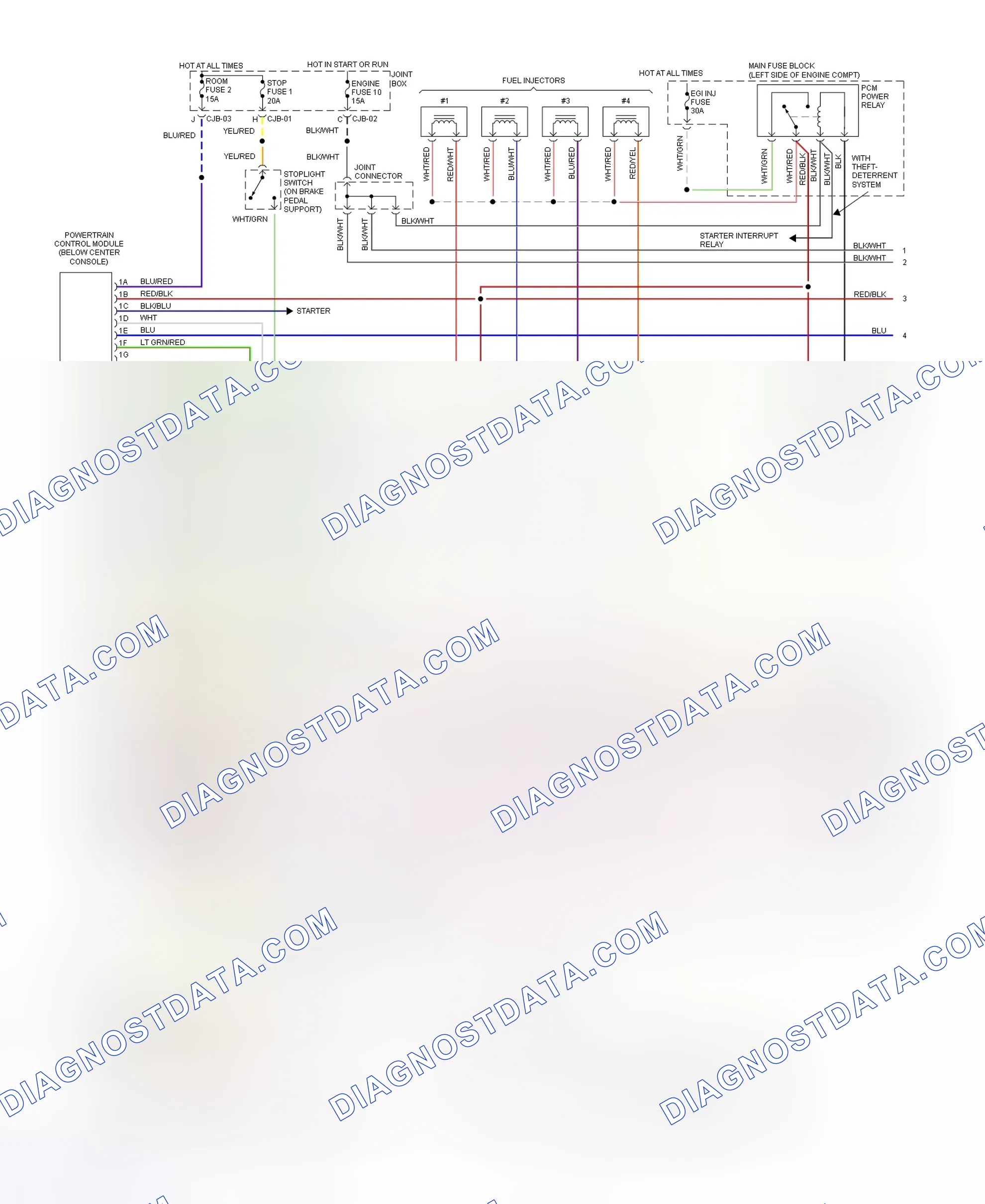 Scheme 5: Wiring Diagram (MX-6 & 626 - 2.0L M/T - 1 Of 2)