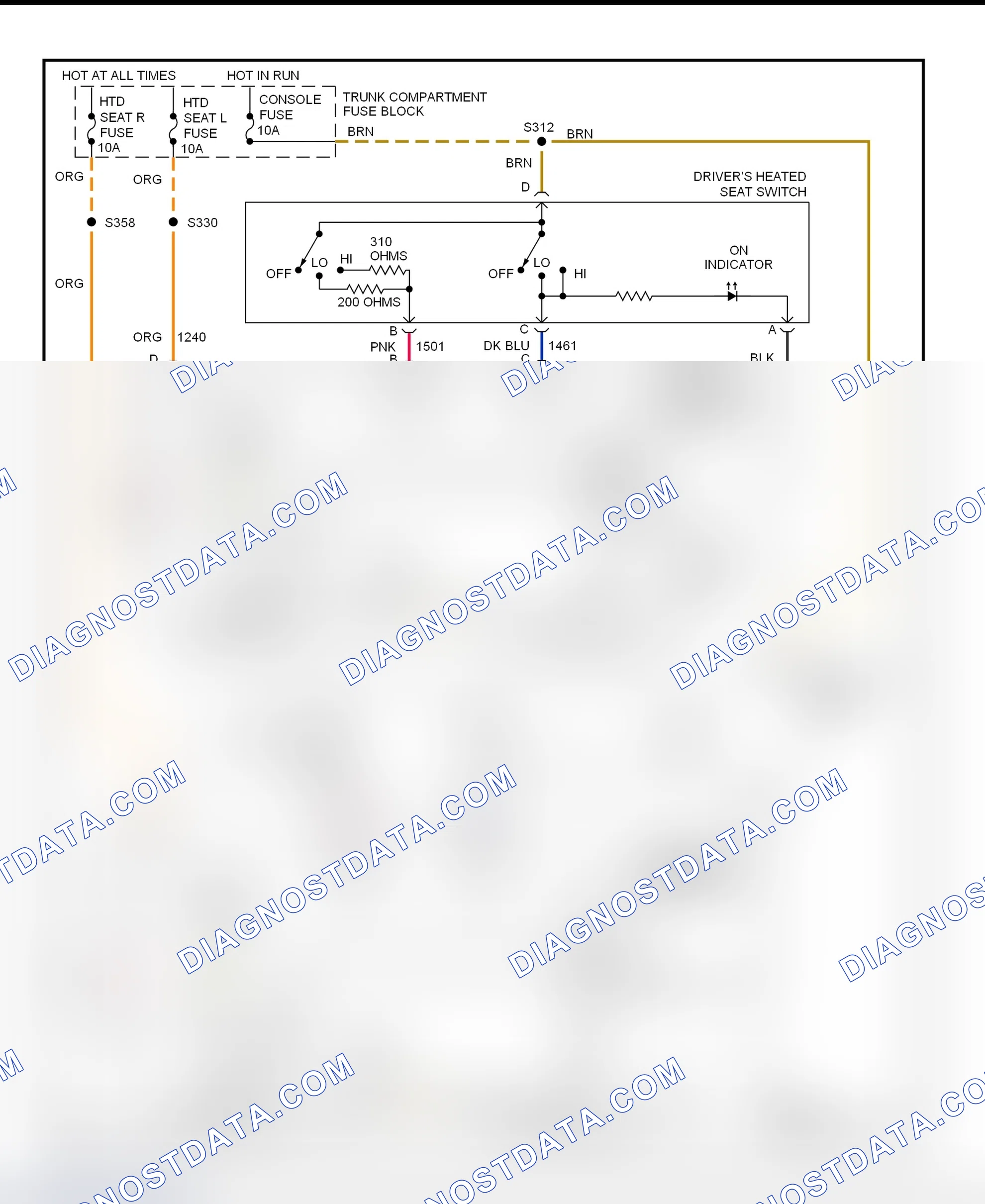 Scheme 6: Power Heated Seats Wiring Diagram (Concours & DeVille)