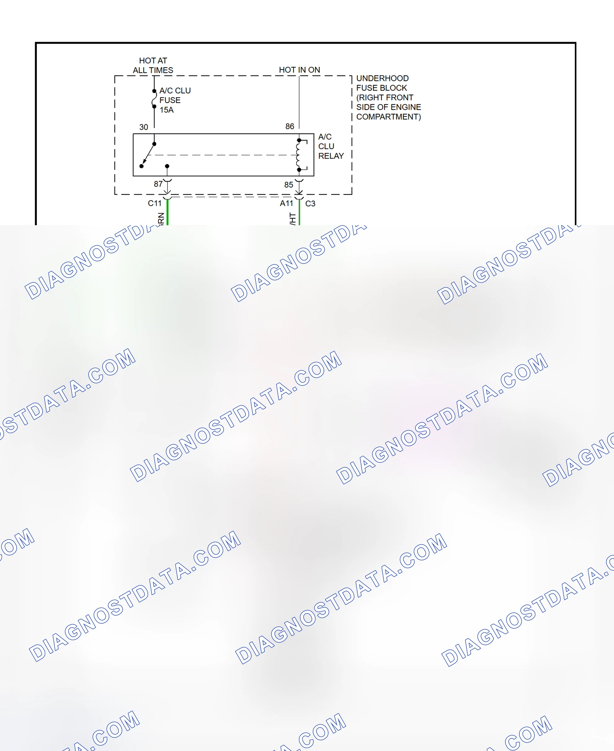 Scheme 9: A/C Compressor Clutch Control Circuit Wiring Diagram (2000-01 Bonneville & LeSabre)