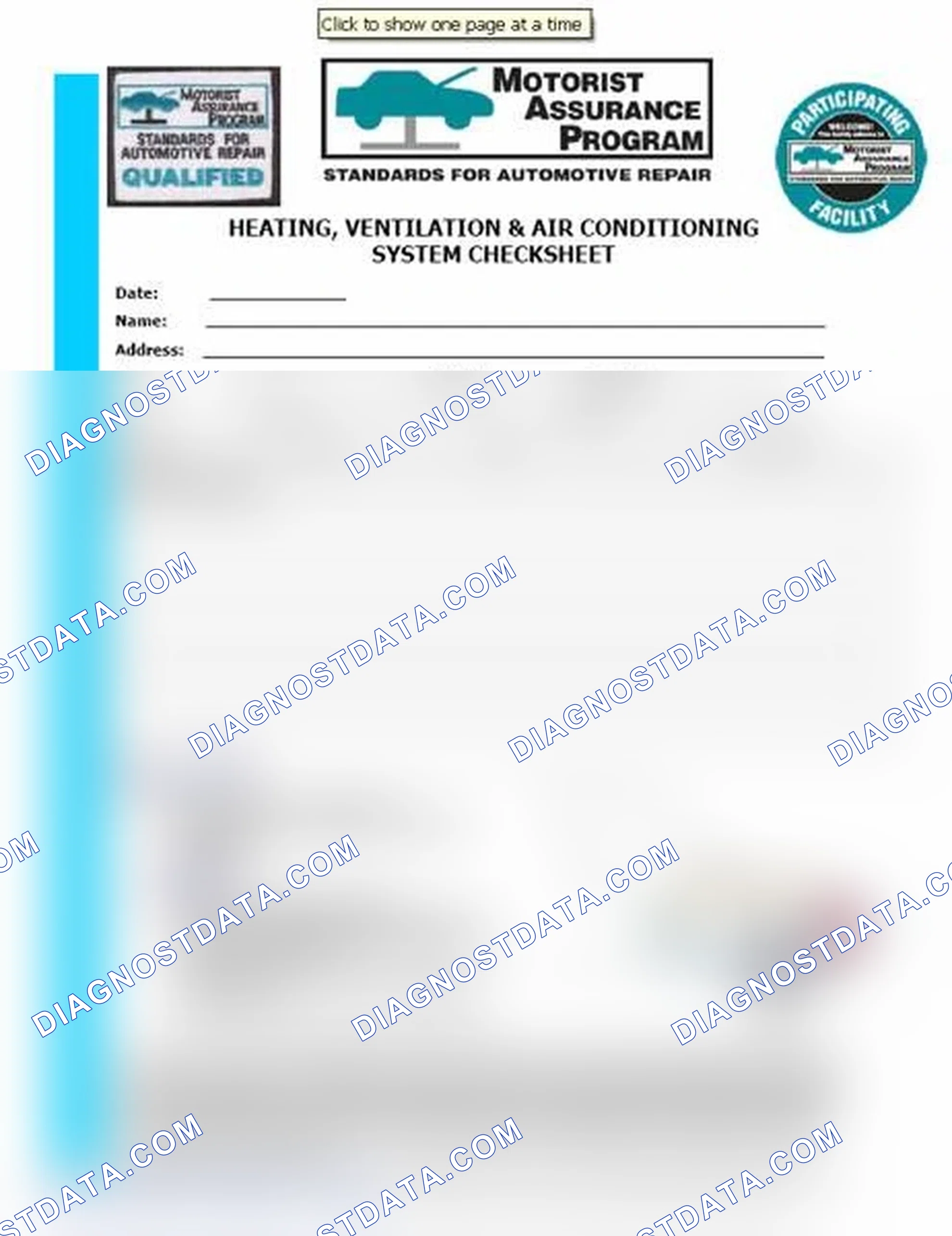 Scheme 15: Heating, Ventilation & Air Conditioning System Checksheet (1 Of 2)