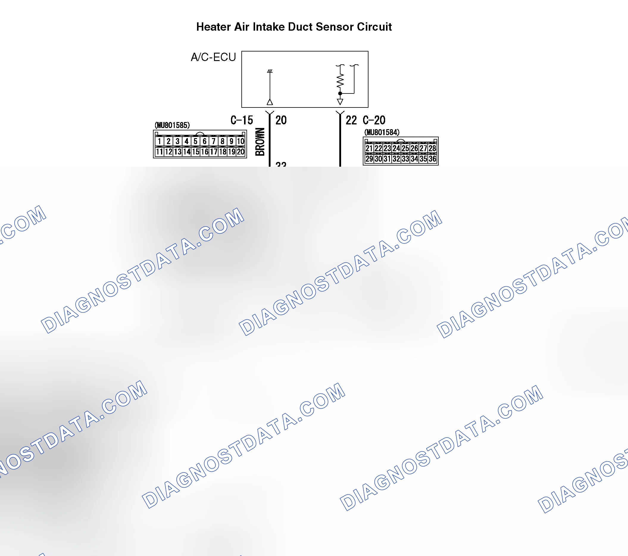 Scheme 2: DTC B1001: Heater Air Intake Duct Sensor System (Short Circuit)