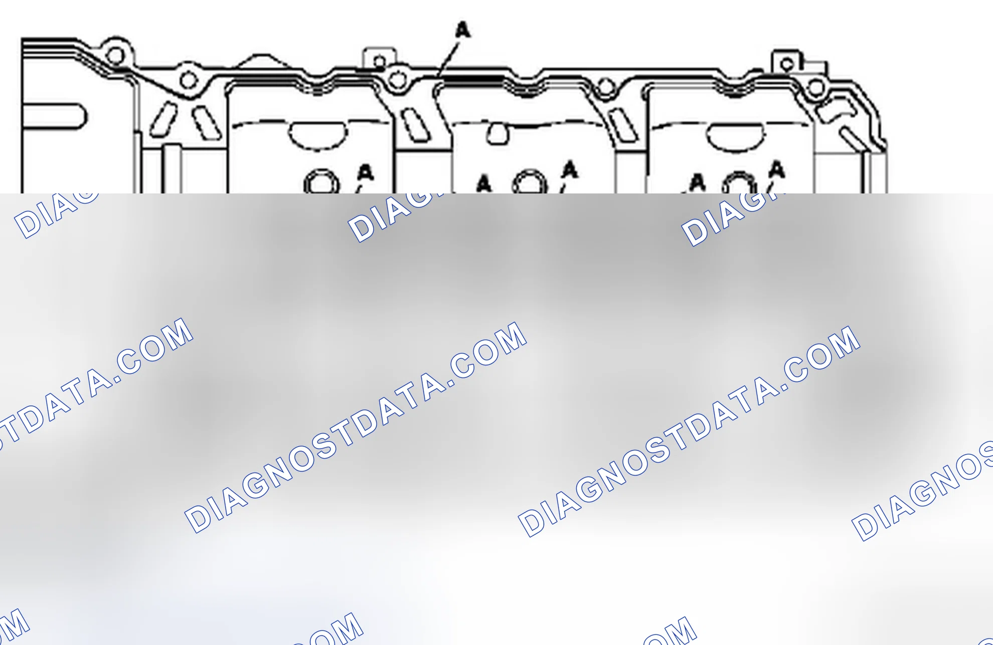 Fig. 20: Identifying Sealing Compound Application Area On Left Hand Cylinder Head Cover